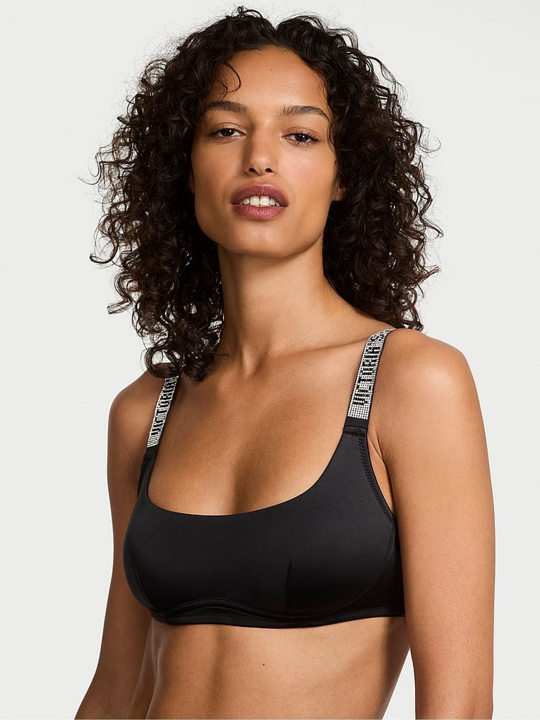 Black Shine Strap Bralette - Image 1 of 2