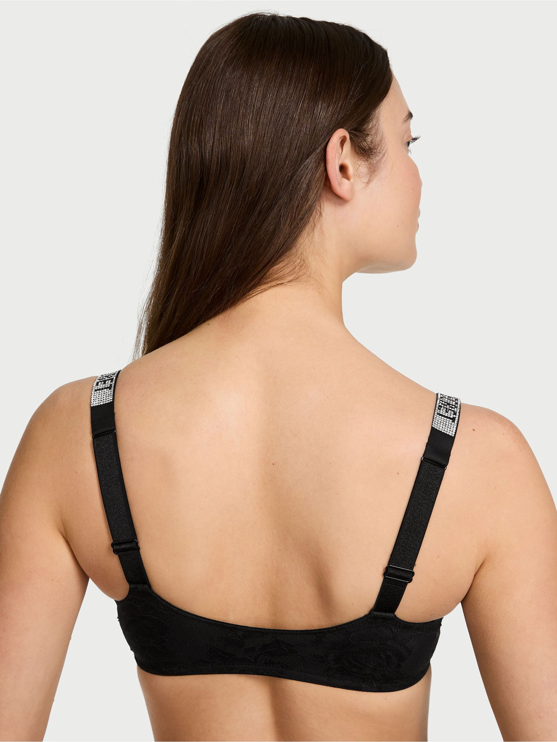 Black Lace Shine Strap Bralette - Image 2 of 3