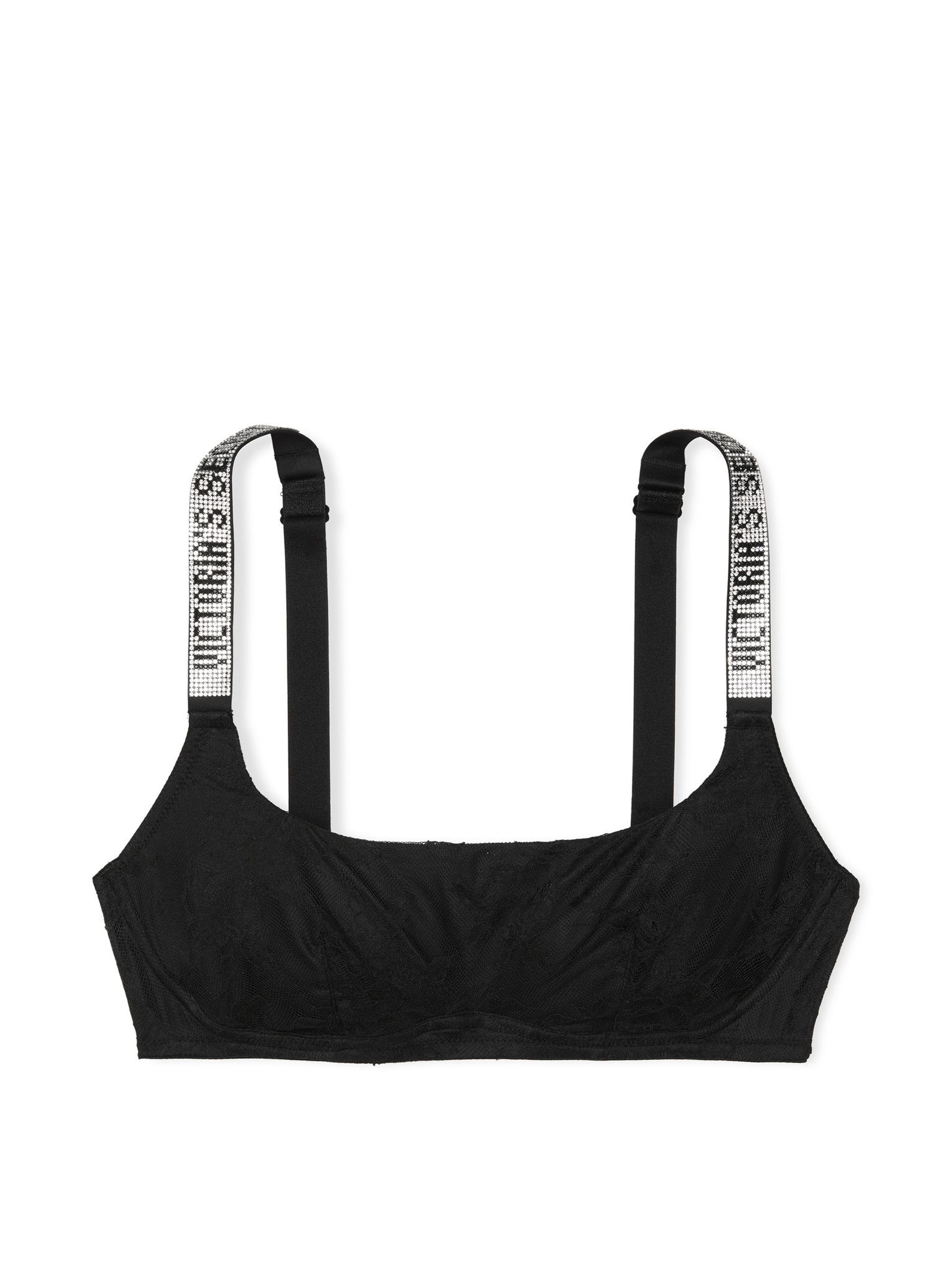 Black Lace Shine Strap Bralette - Image 3 of 3