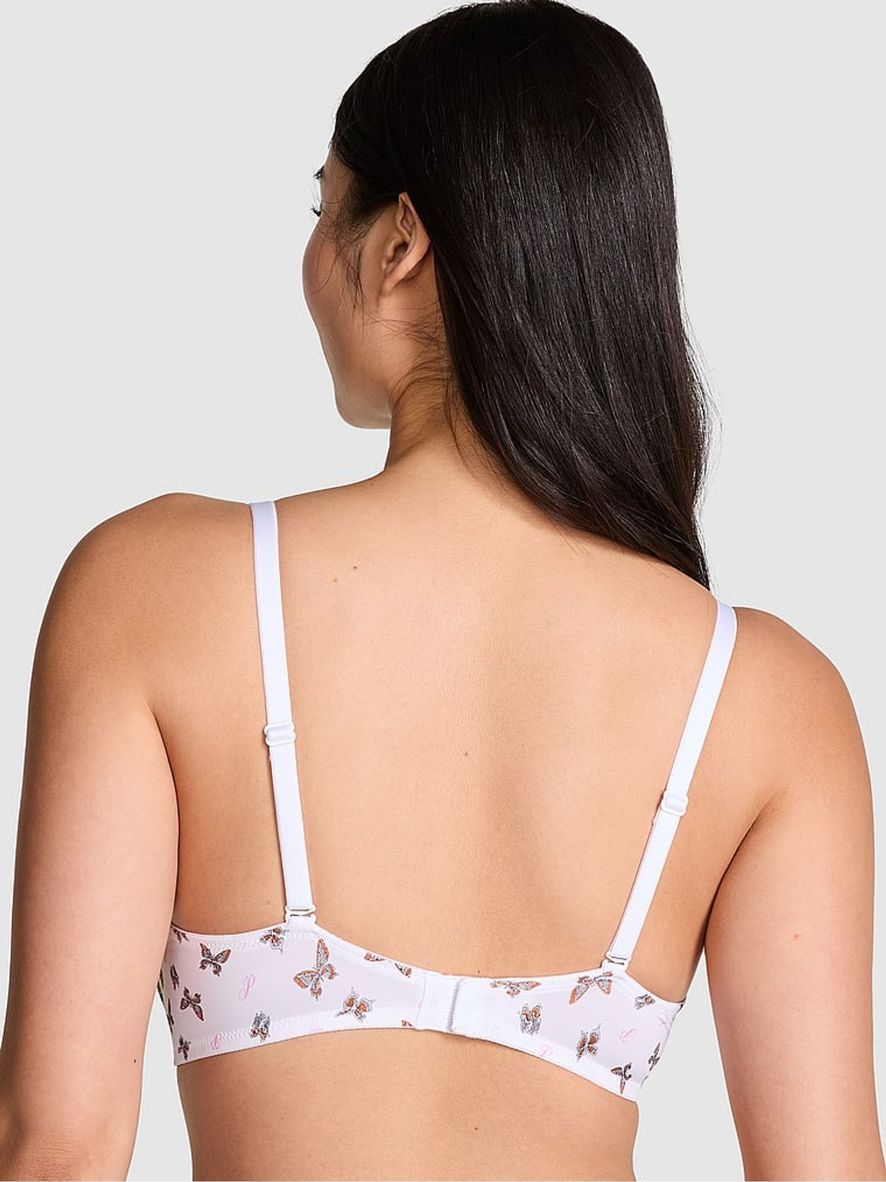 White Buttefly Print Push Up Bra - Image 2 of 4