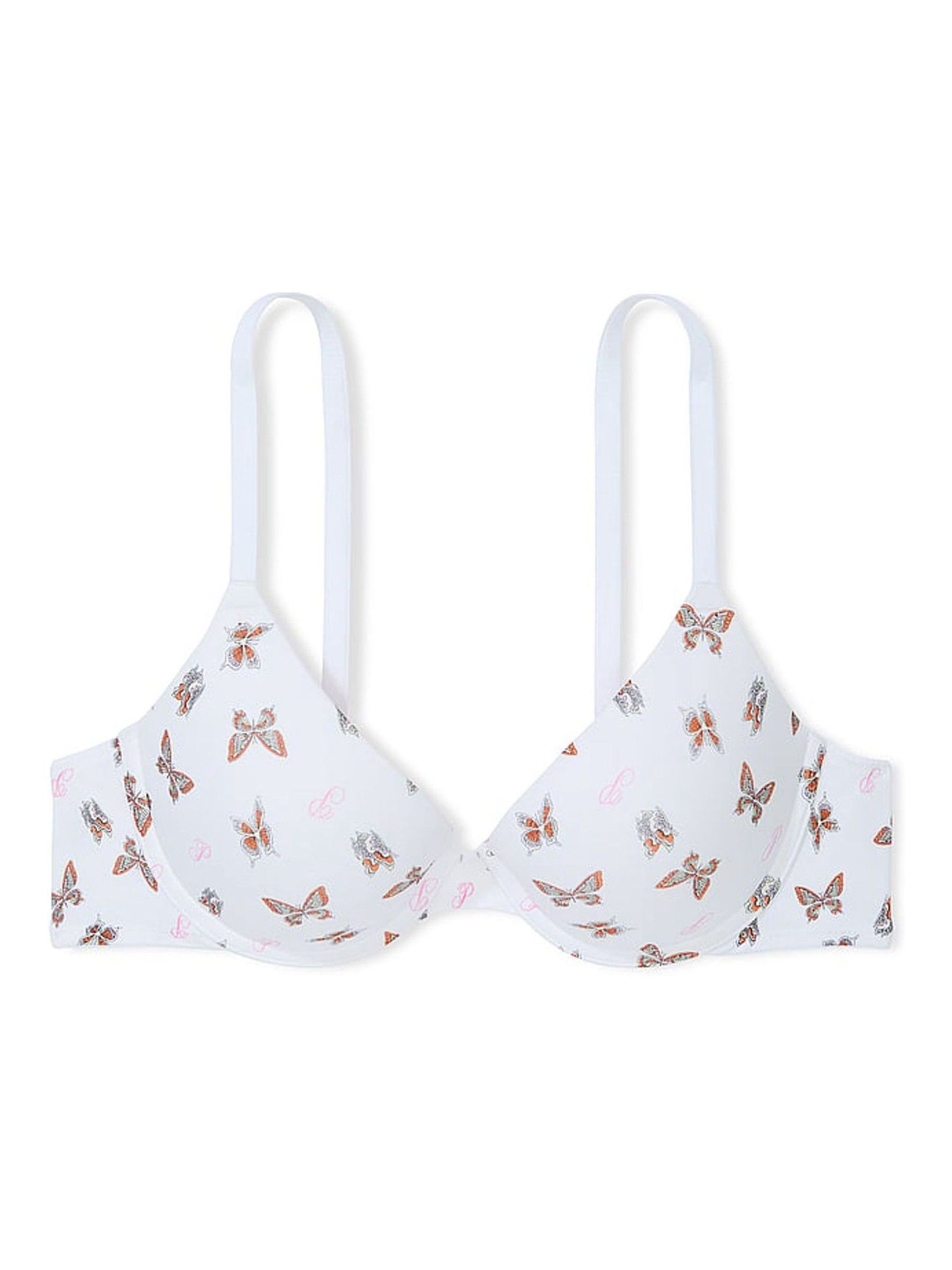 White Buttefly Print Push Up Bra - Image 3 of 4