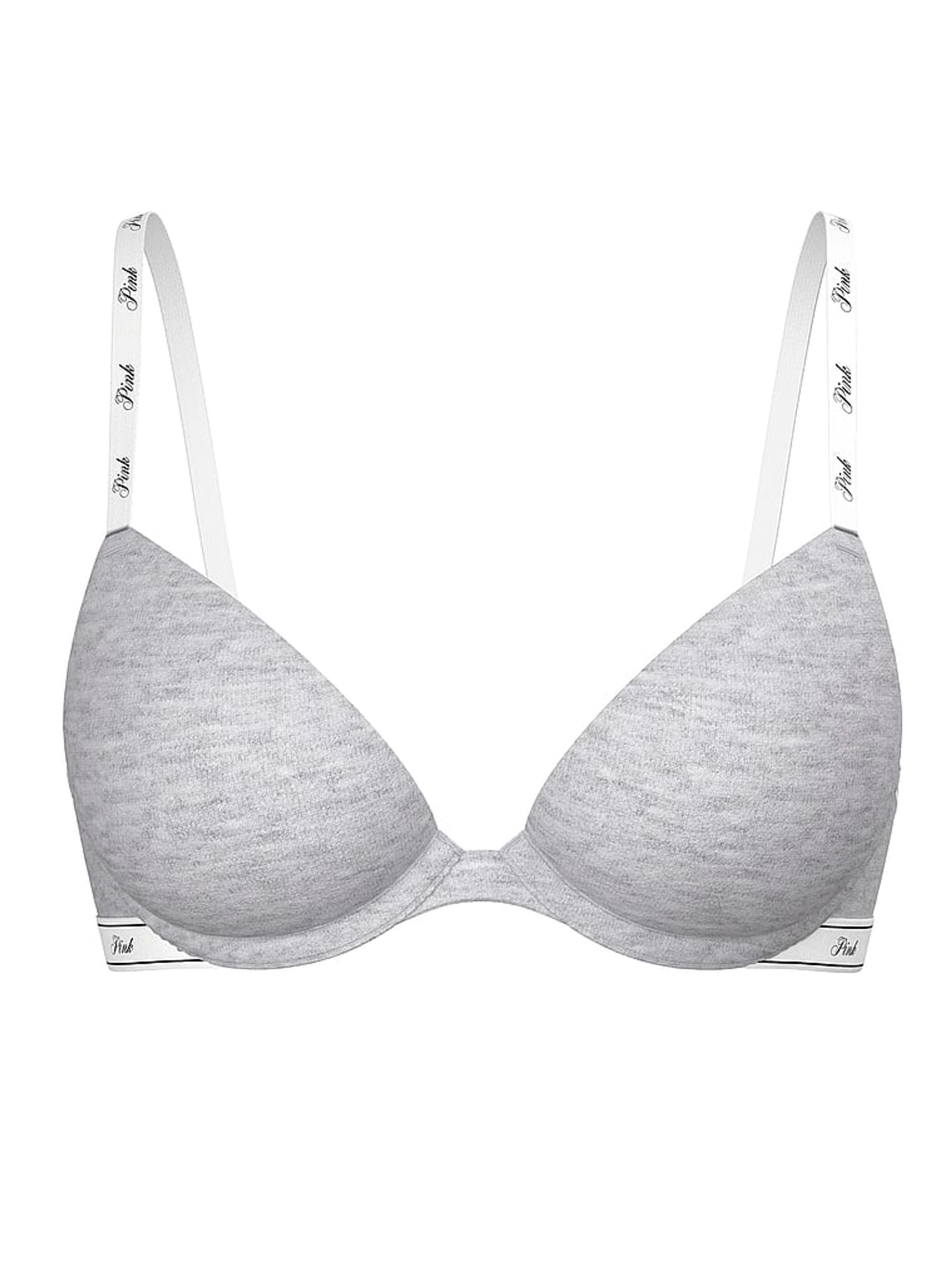 Grey Heather Super Push Up Cotton Logo Bra - Image 3 of 3