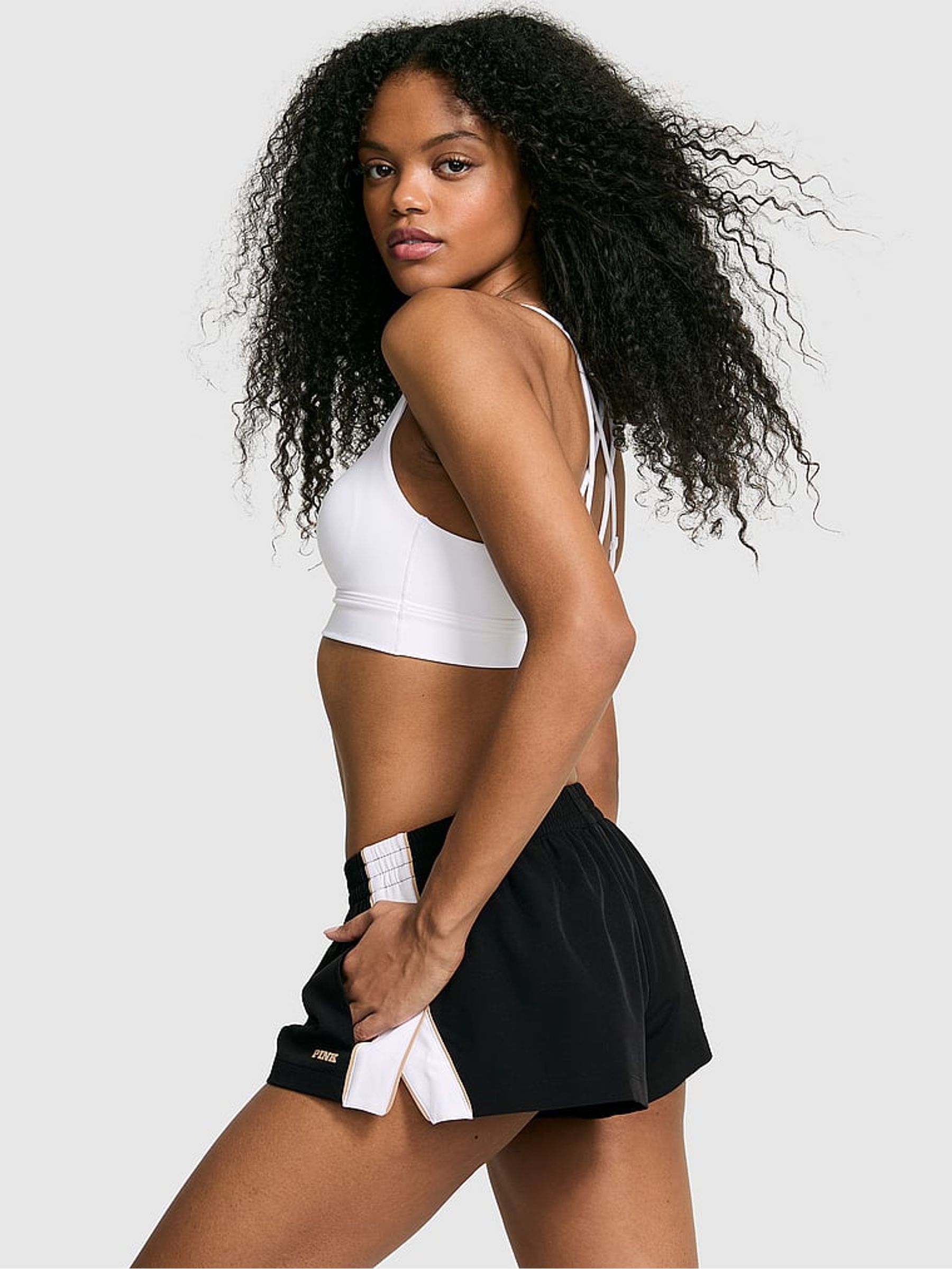 Black Stretch Woven Run Shorts - Image 2 of 2
