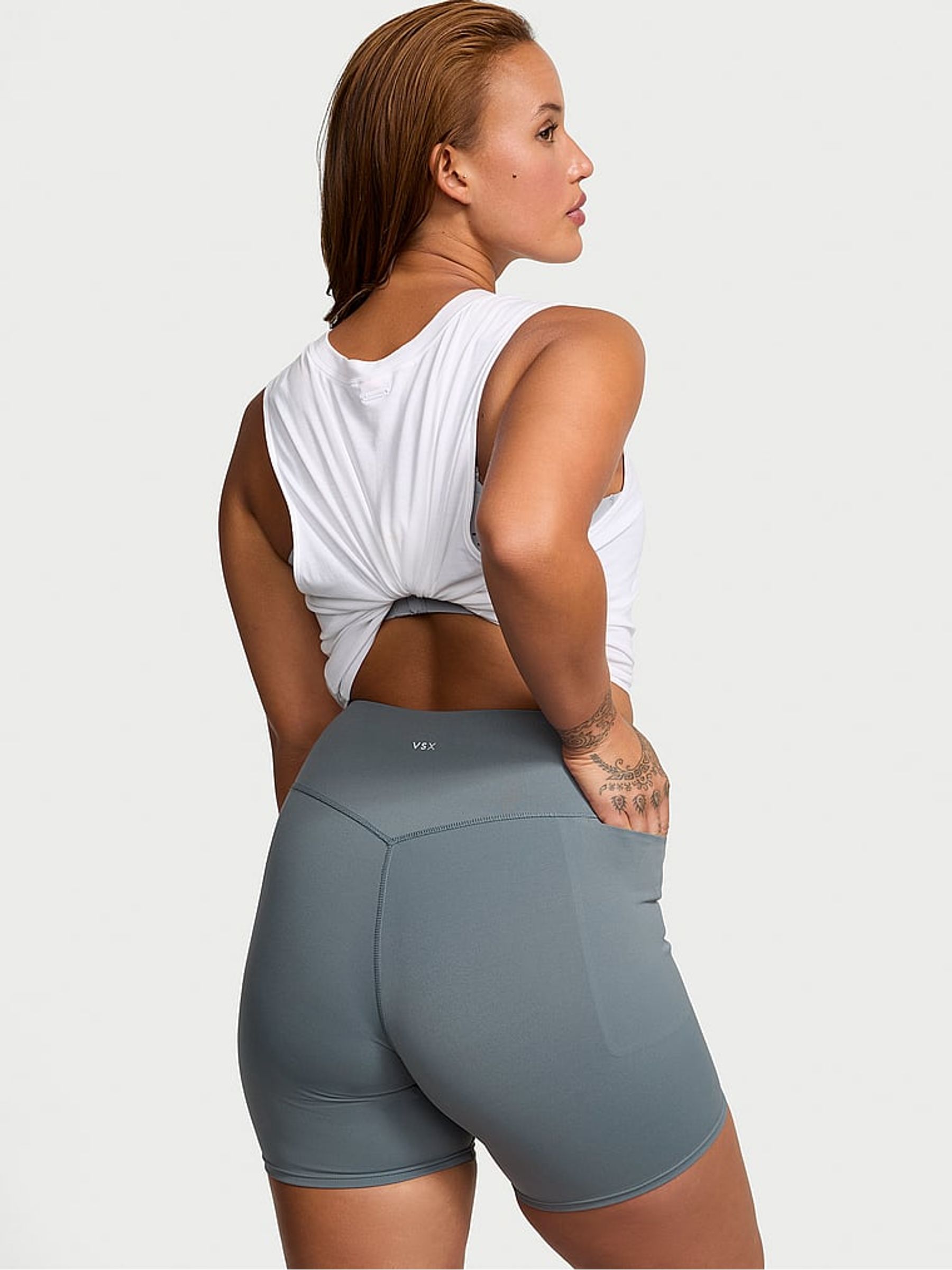 Dark Steel Grey Elevate™ High Rise Cycling Shorts - Image 2 of 3