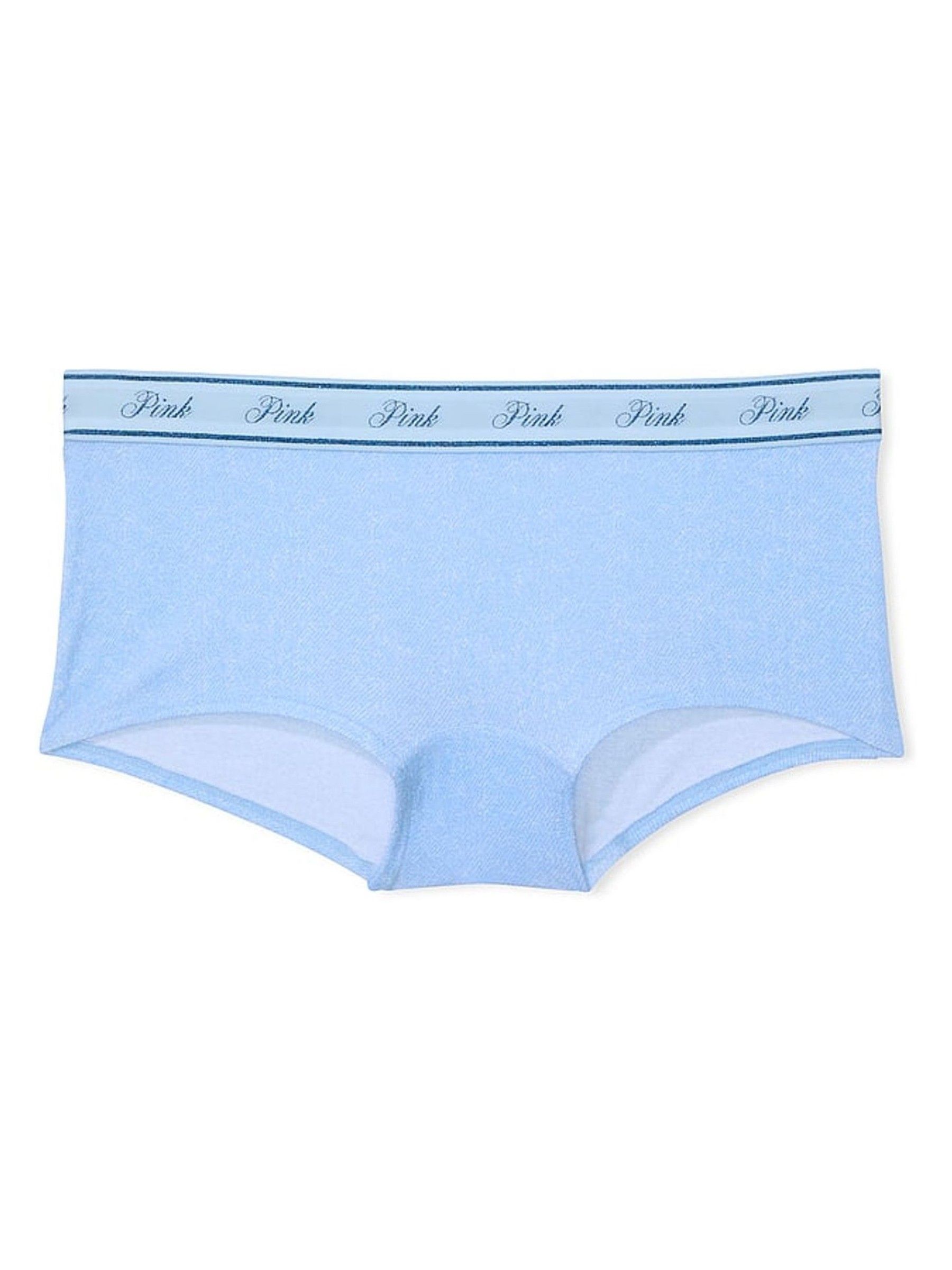 Dark Blue Denim Print Short Cotton Logo Knickers - Image 3 of 3