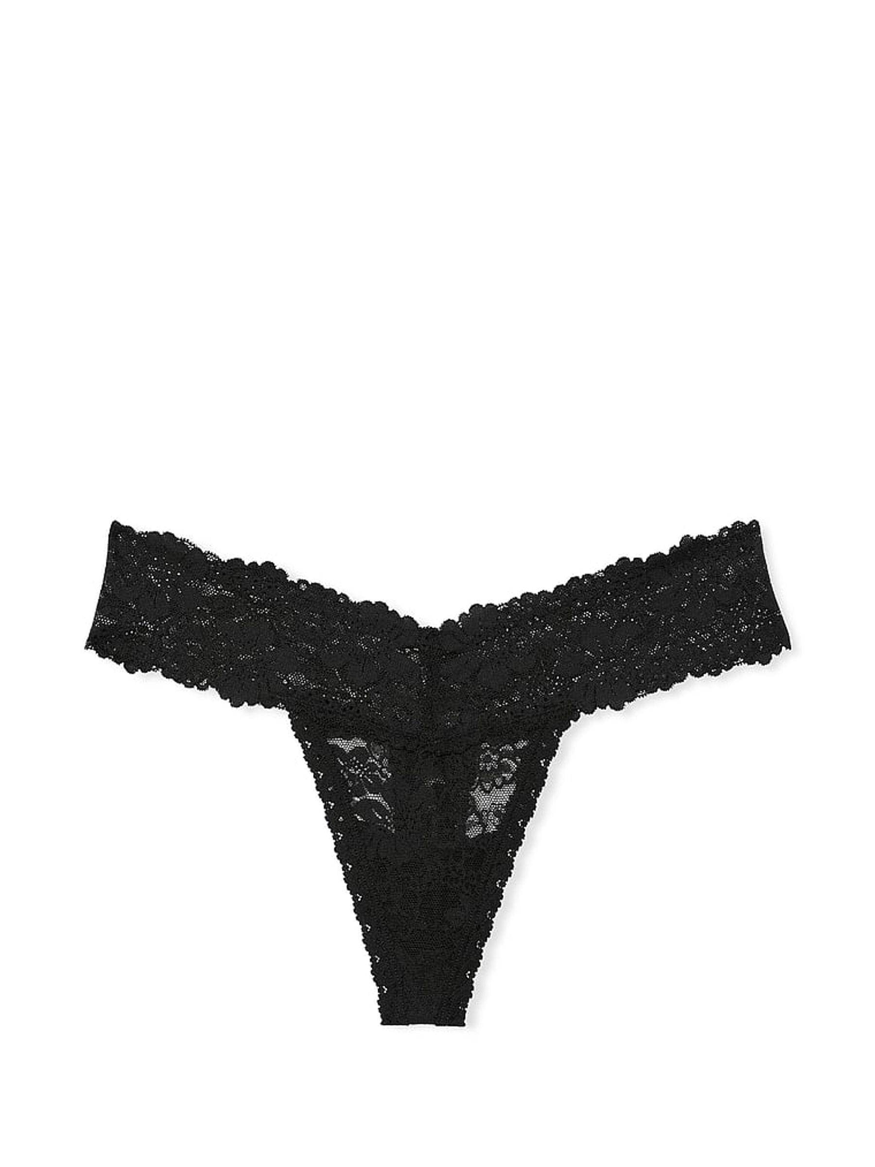 Black Lace Thong Knickers - Image 3 of 3