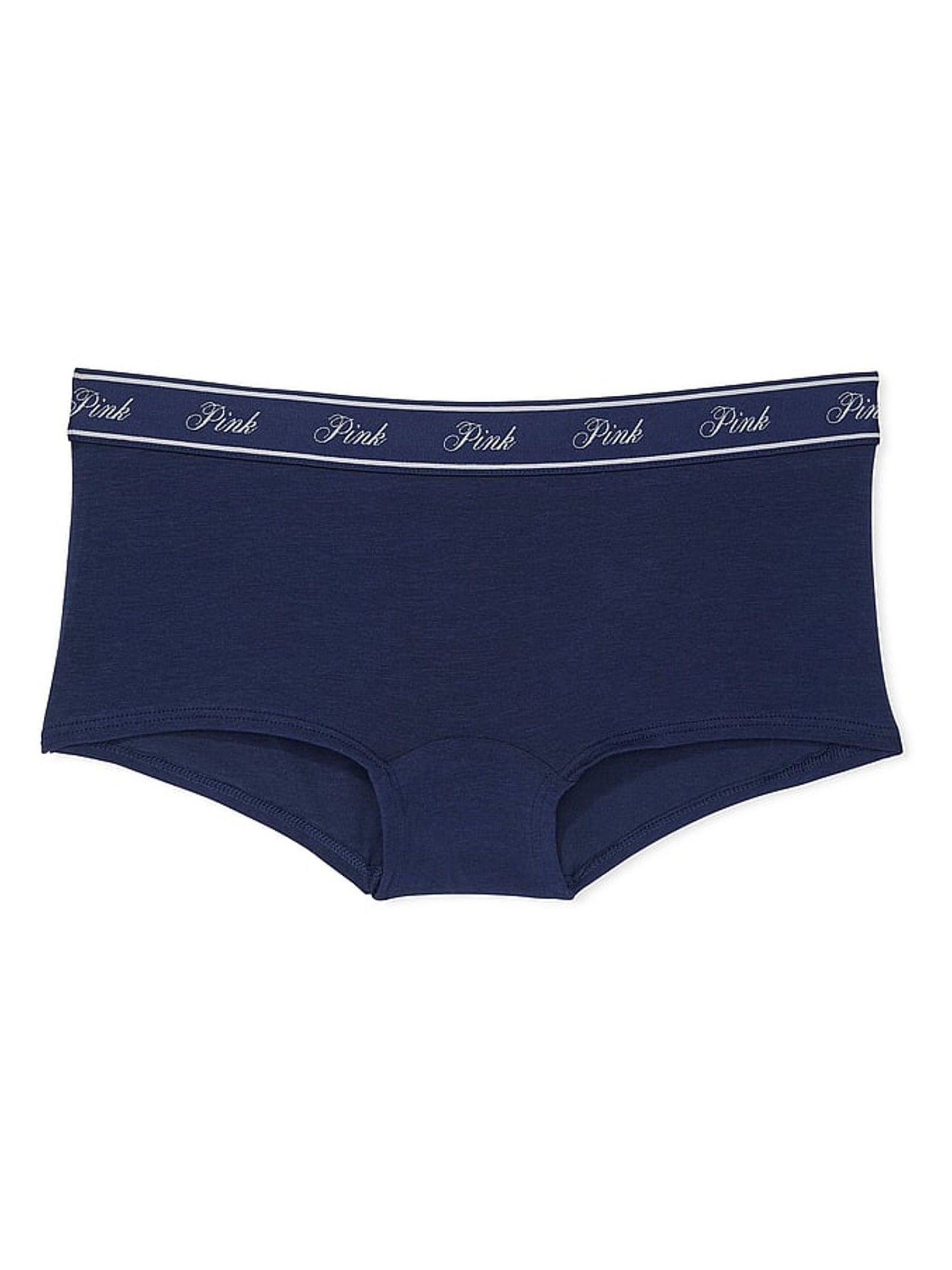 Midnight Navy Blue Short Cotton Logo Knickers - Image 3 of 3