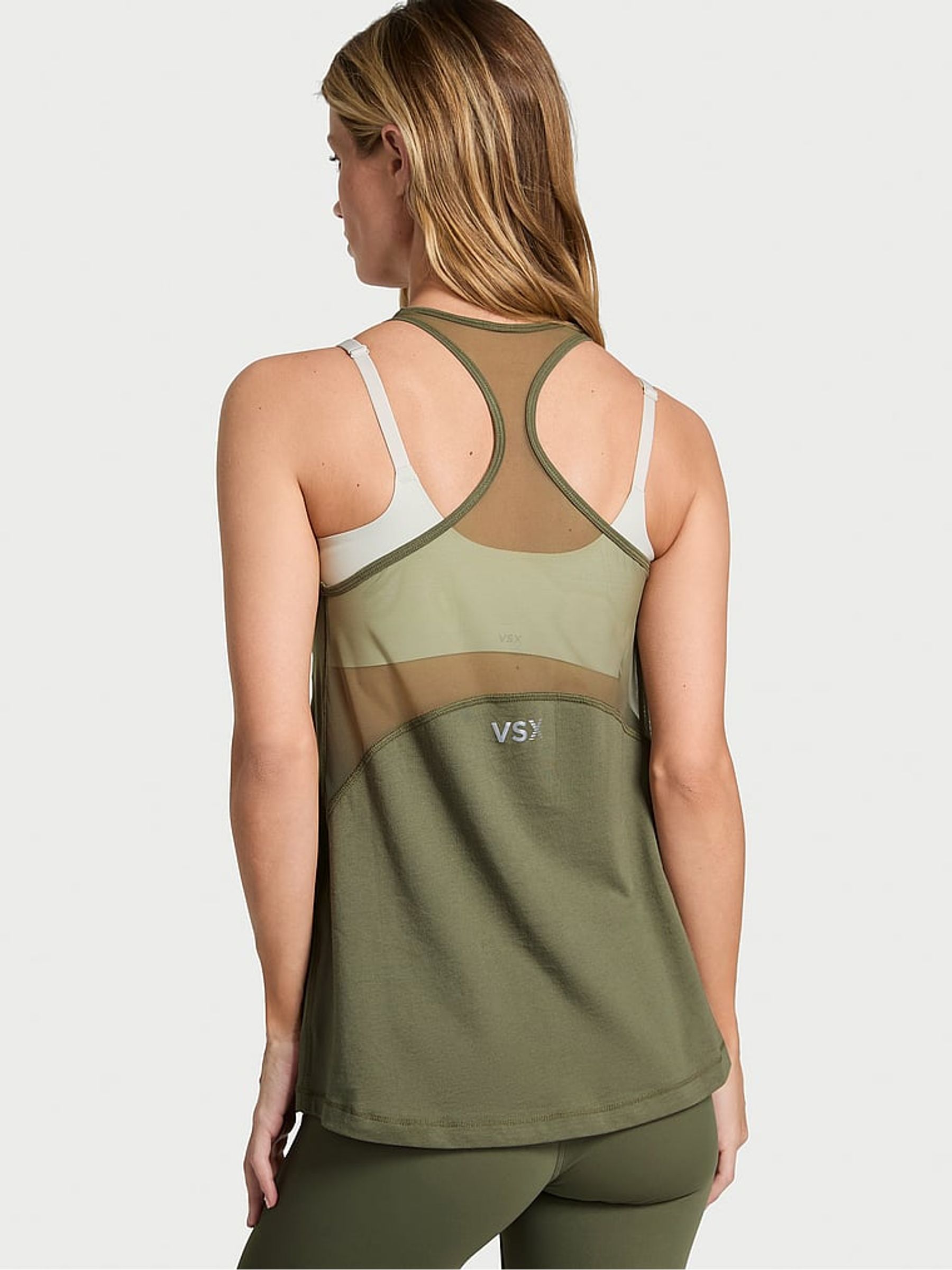 Desert Cactus Green Racerback Mesh Tank Top - Image 2 of 2