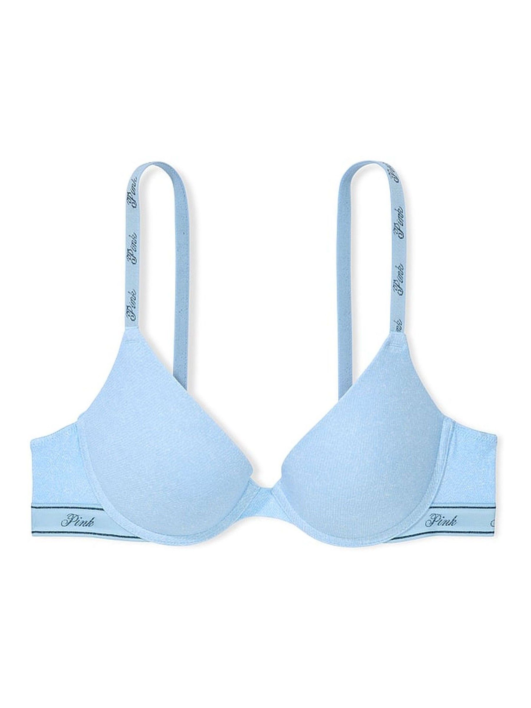 Light Blue Denim Print Push Up Push Up Bra - Image 1 of 1