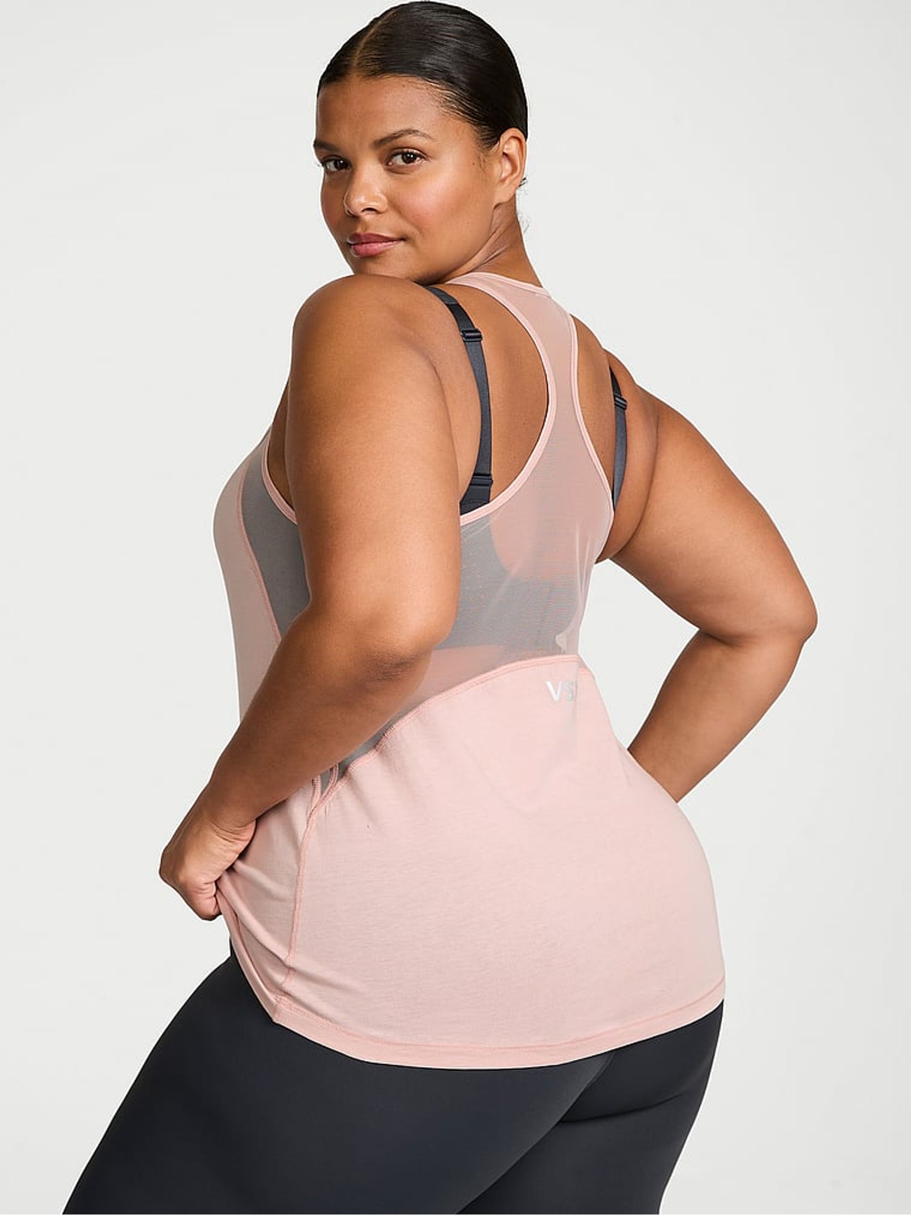 Bare Pink Racerback Mesh Tank Top - Image 2 of 2