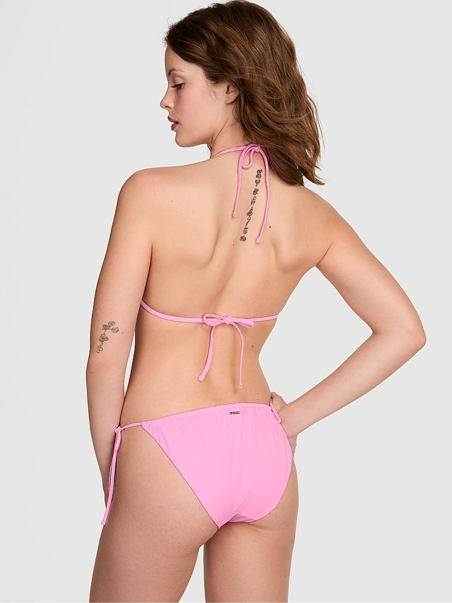 Pink Diamante Logo Triangle Terry Bikini Top - Image 2 of 3