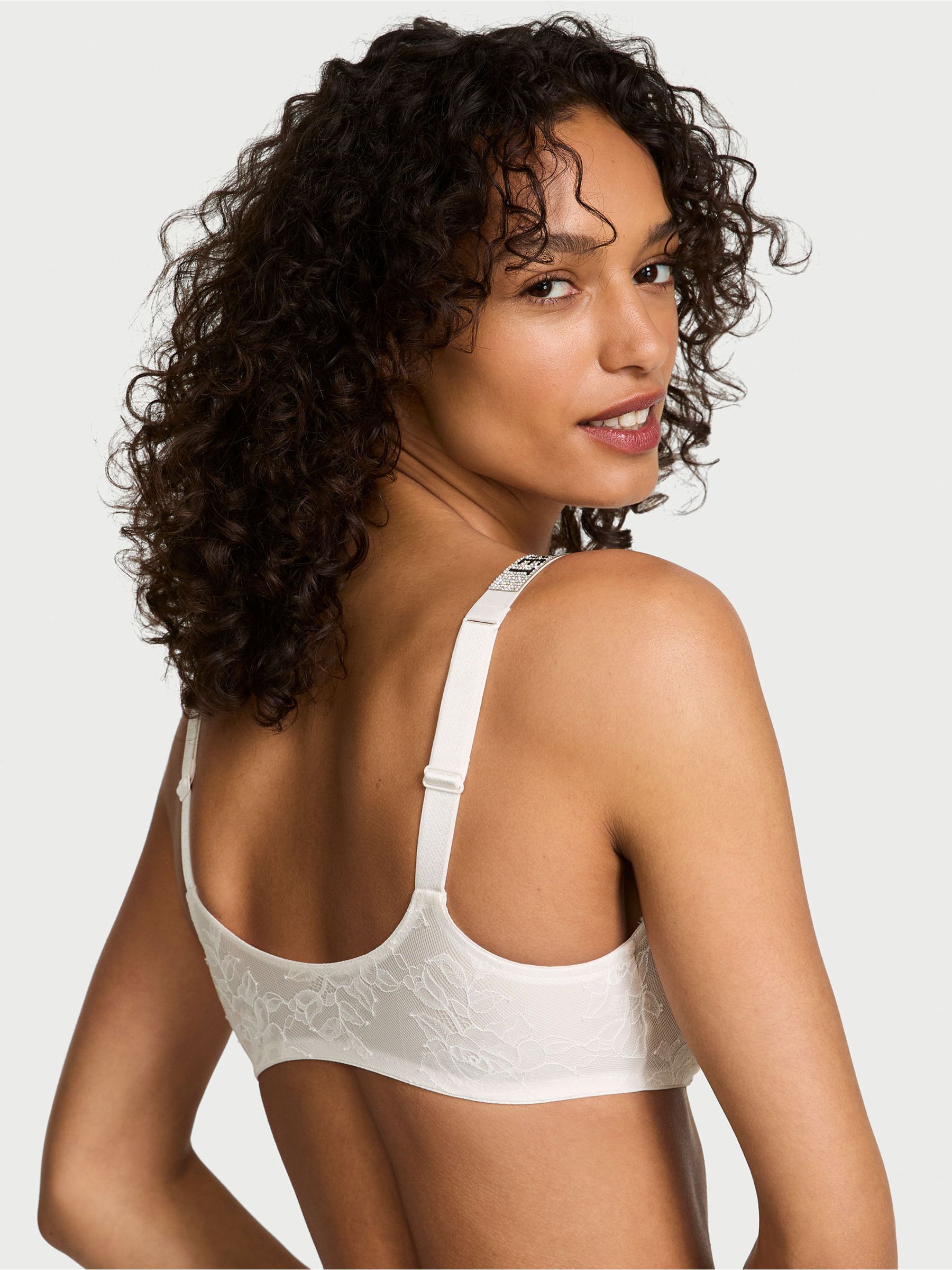 Coconut White Lace Shine Strap Bralette - Image 2 of 2