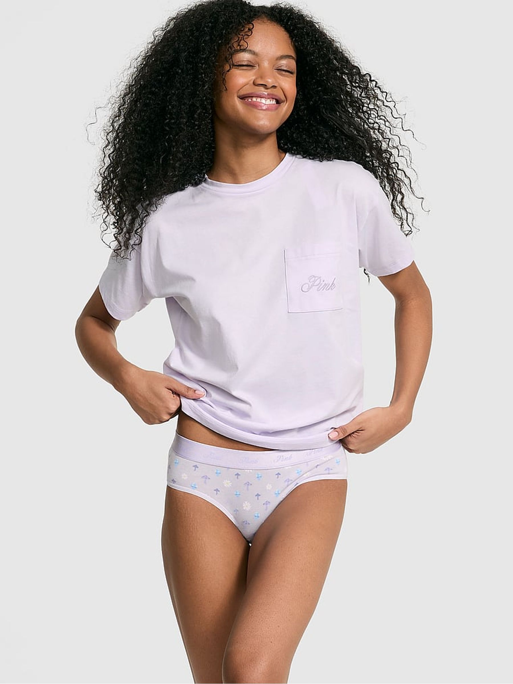 Purple Whisper Cotton Pyjama T-Shirt - Image 1 of 3