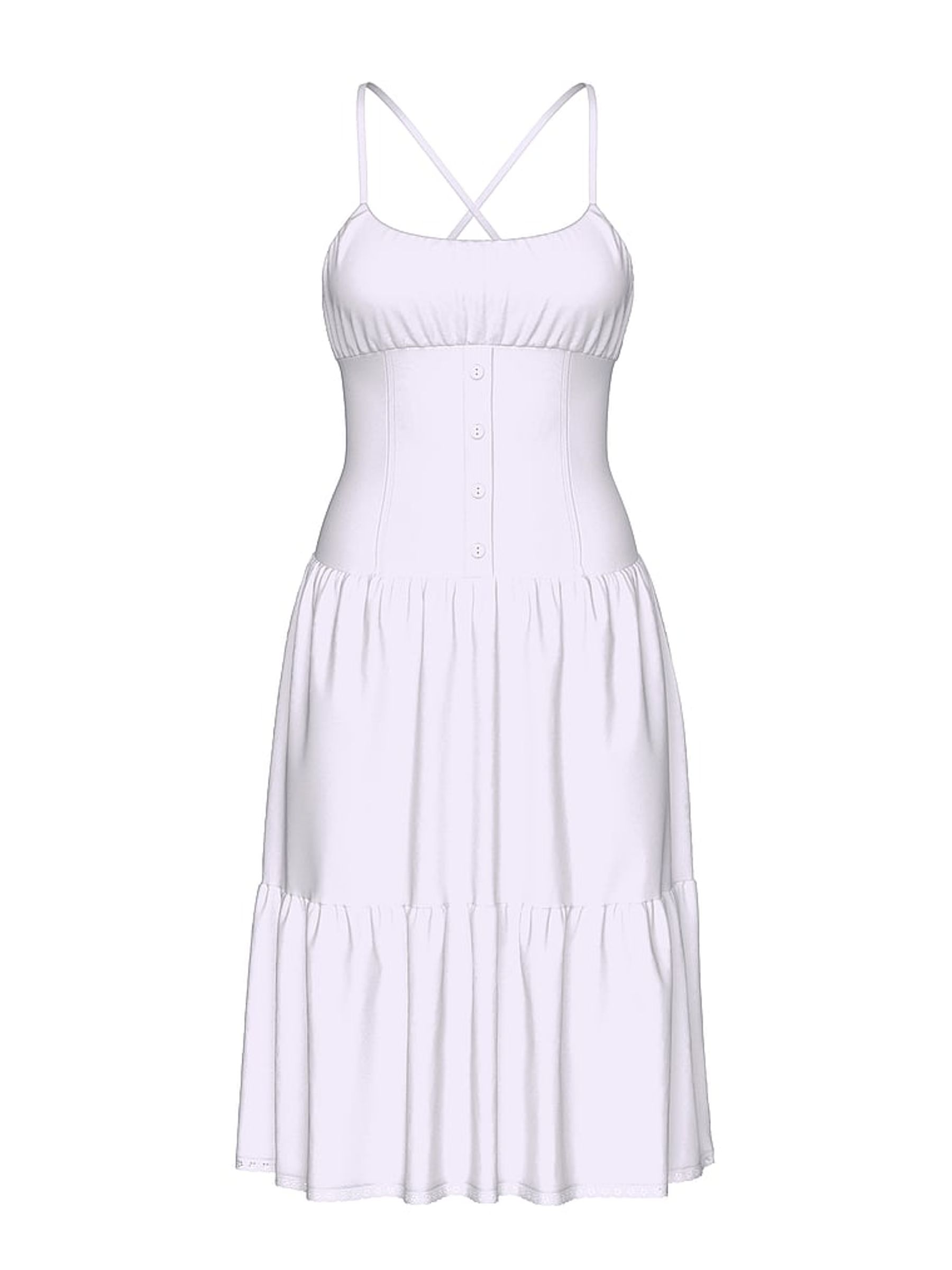 Bright White Prarie Poplin Midi Dress - Image 3 of 3