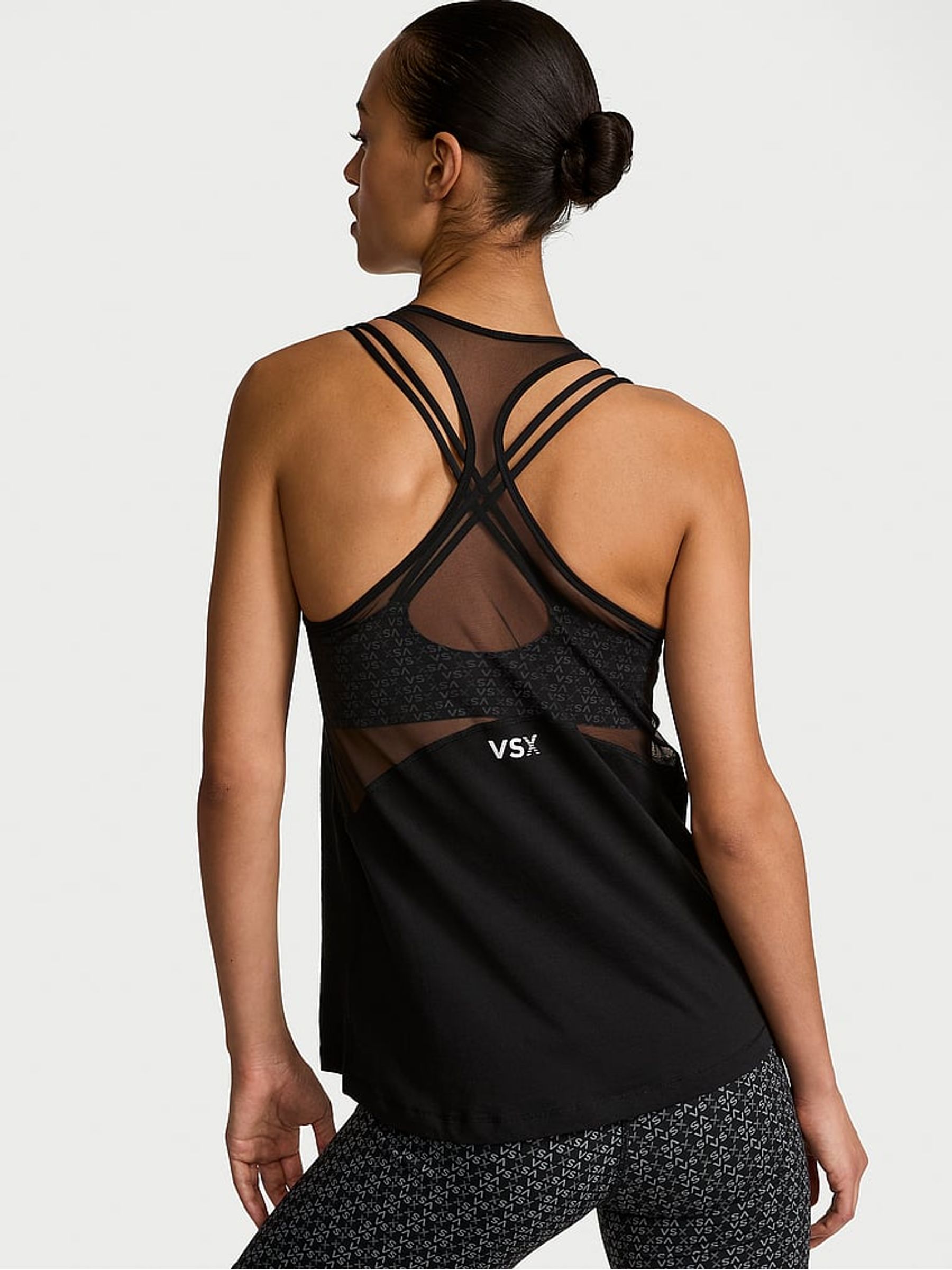 Black Racerback Mesh Tank Top - Image 2 of 2