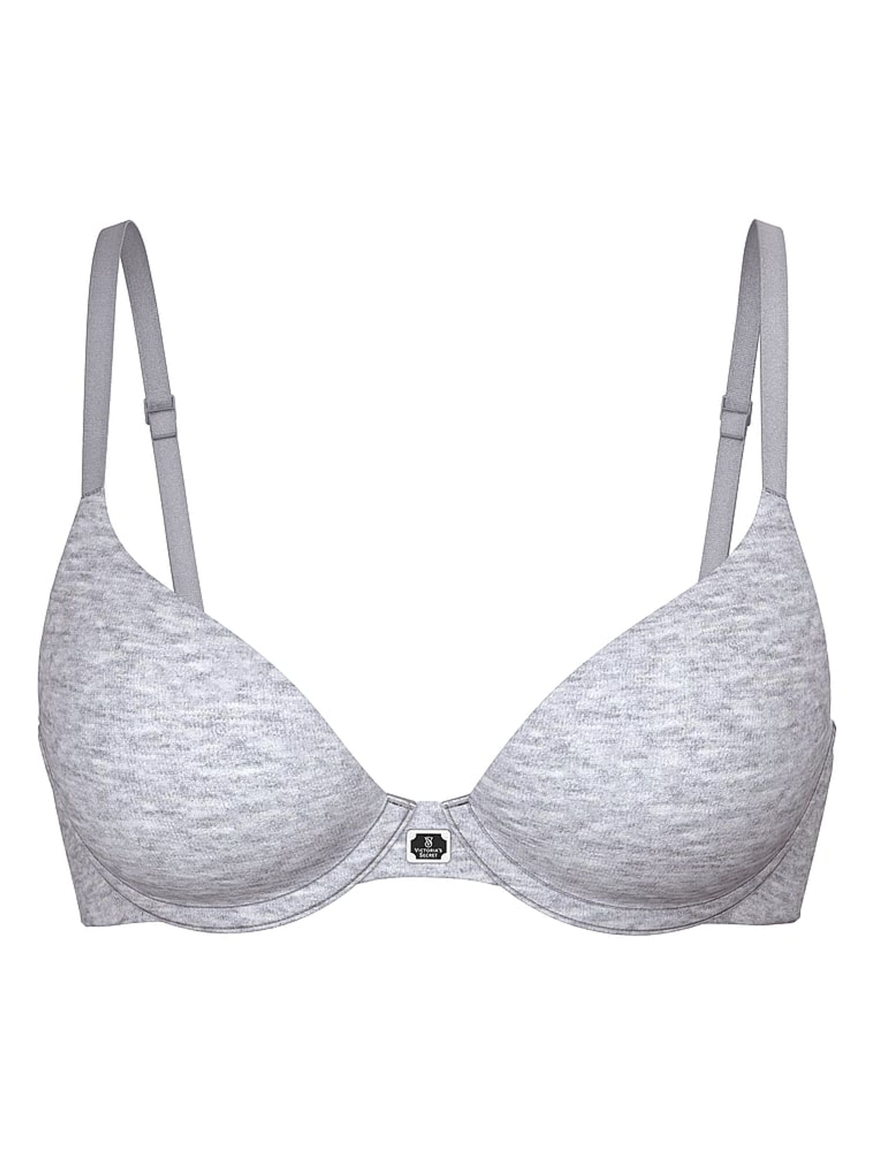 Heather Grey Full Cup Cotton Logo Bra - Image 3 of 3