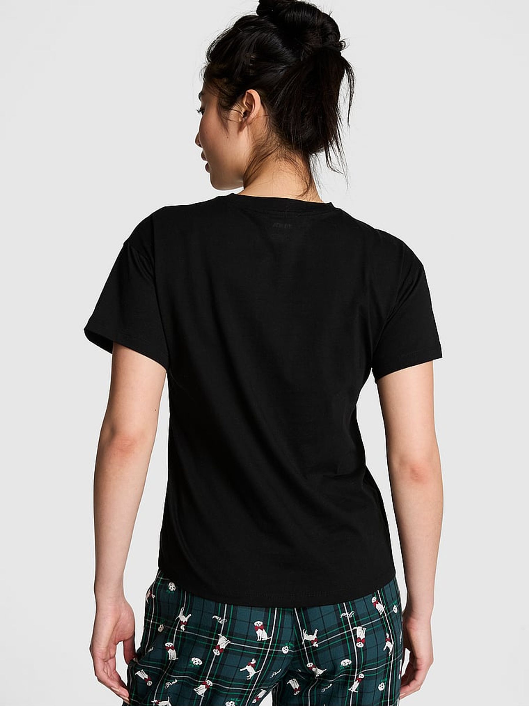 Black Cotton Pyjama T-Shirt - Image 2 of 3