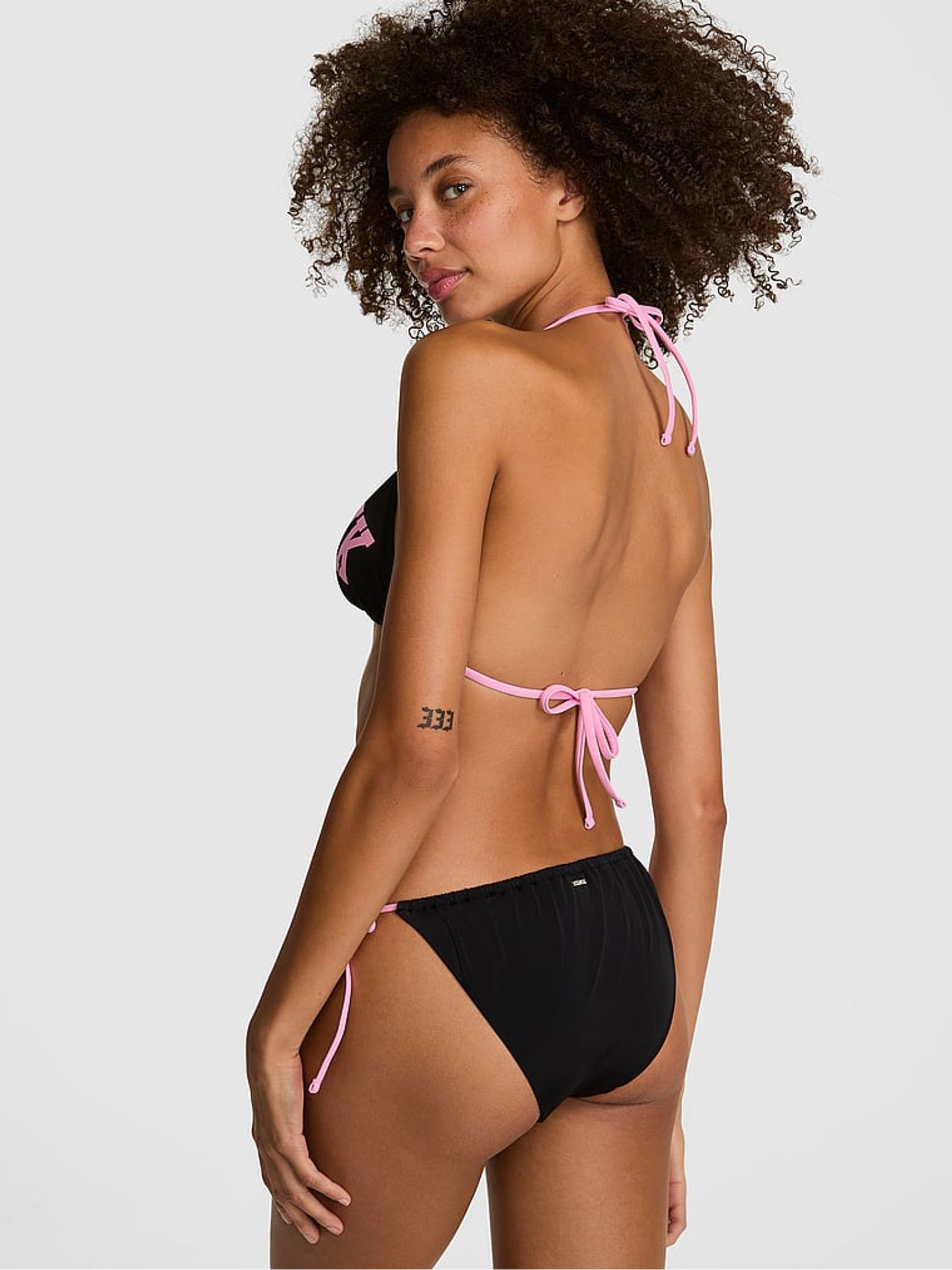 Black Tie Side Cheeky Bikini Bottoms - Image 2 of 4