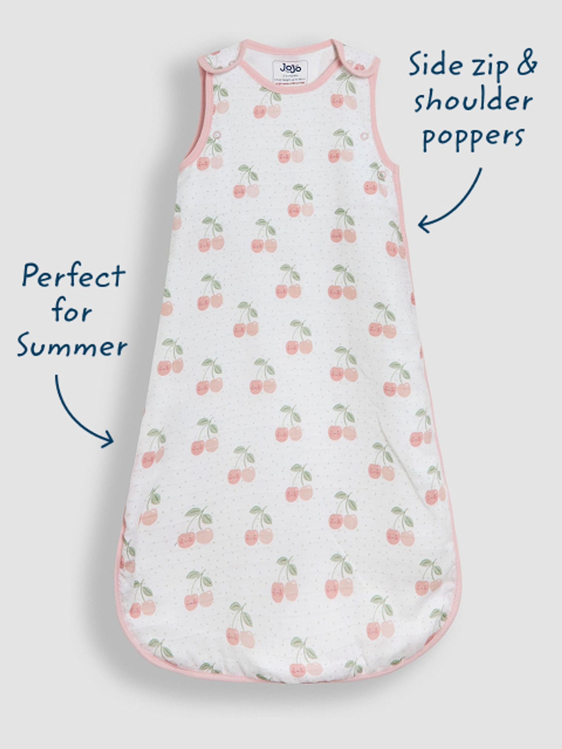Cream Print 1 Tog Baby Muslin Sleeping Bag - Image 6 of 6 Cream Print 1 Tog Baby Muslin Sleeping Bag - Image 6 of 6