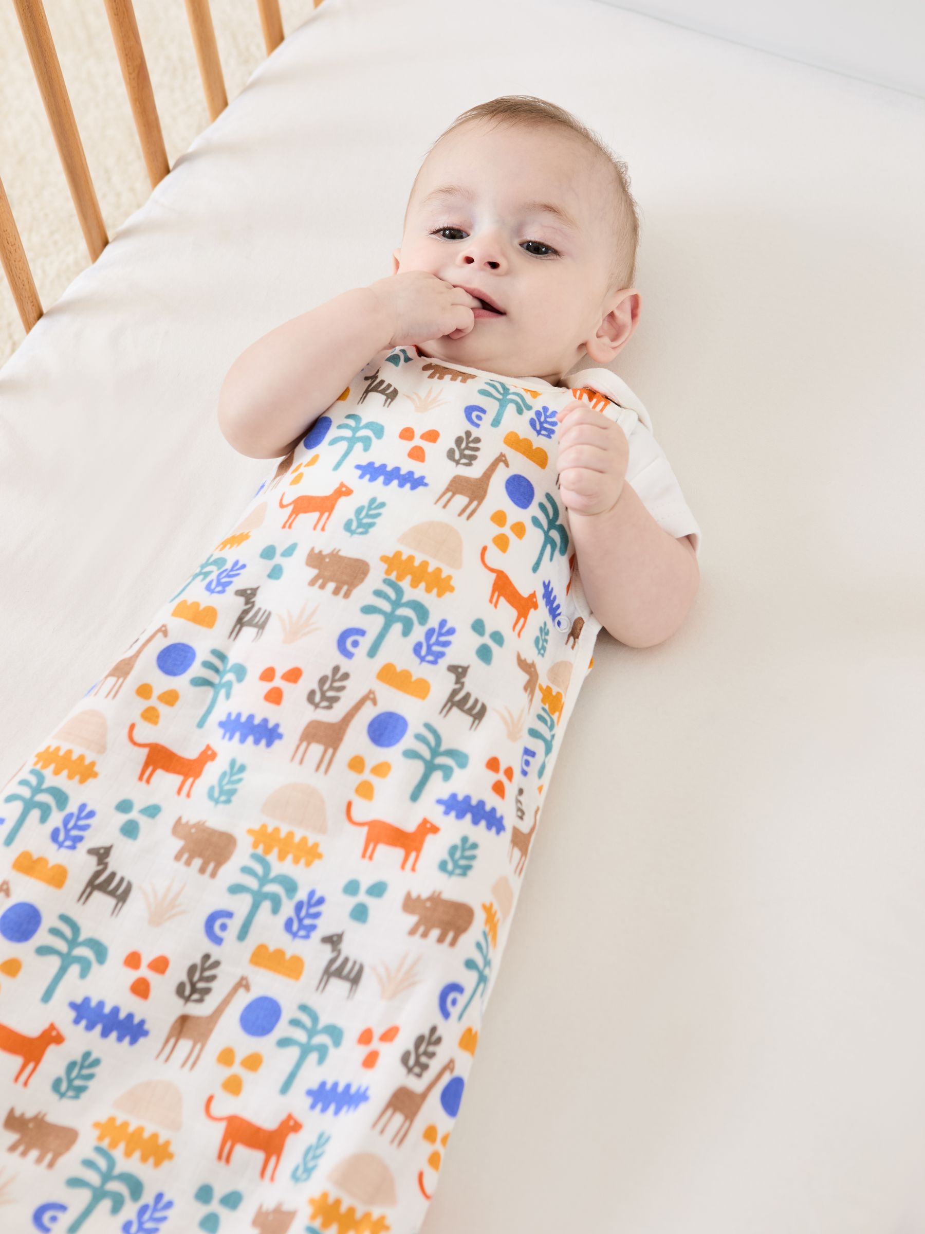 Safari Print 1 Tog Baby Muslin Sleeping Bag - Image 2 of 5