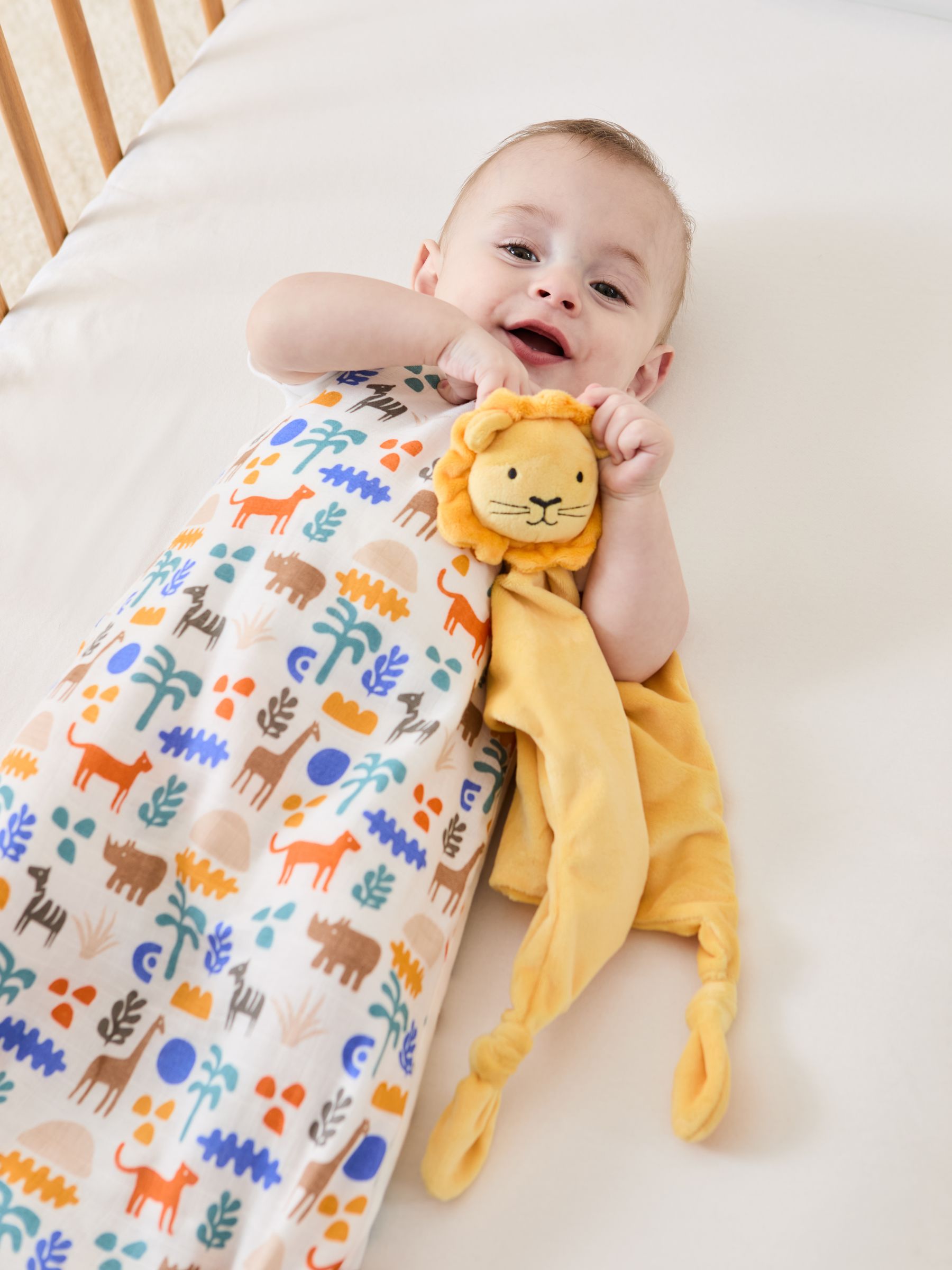Safari Print 1 Tog Baby Muslin Sleeping Bag - Image 3 of 5