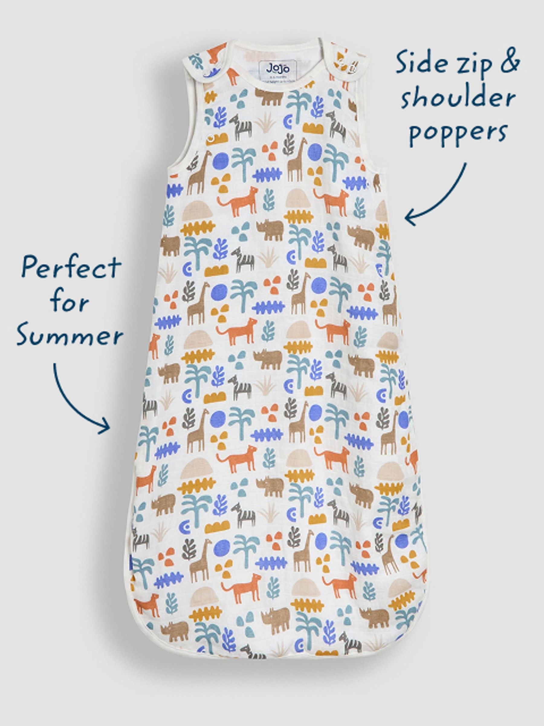 Safari Print 1 Tog Baby Muslin Sleeping Bag - Image 7 of 7