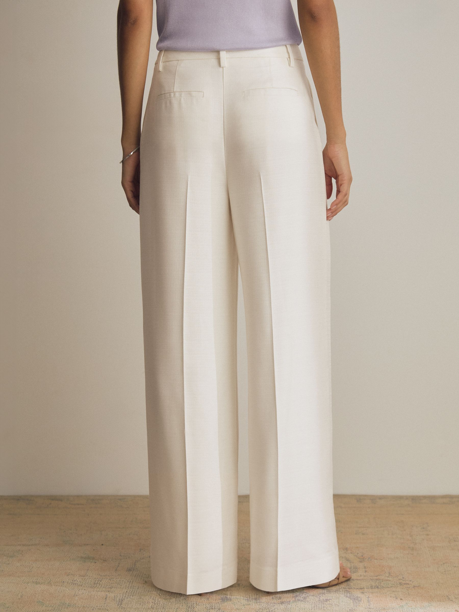 Atelier Wide-Leg Belted Suit Trousers in White - Image 5 of 8