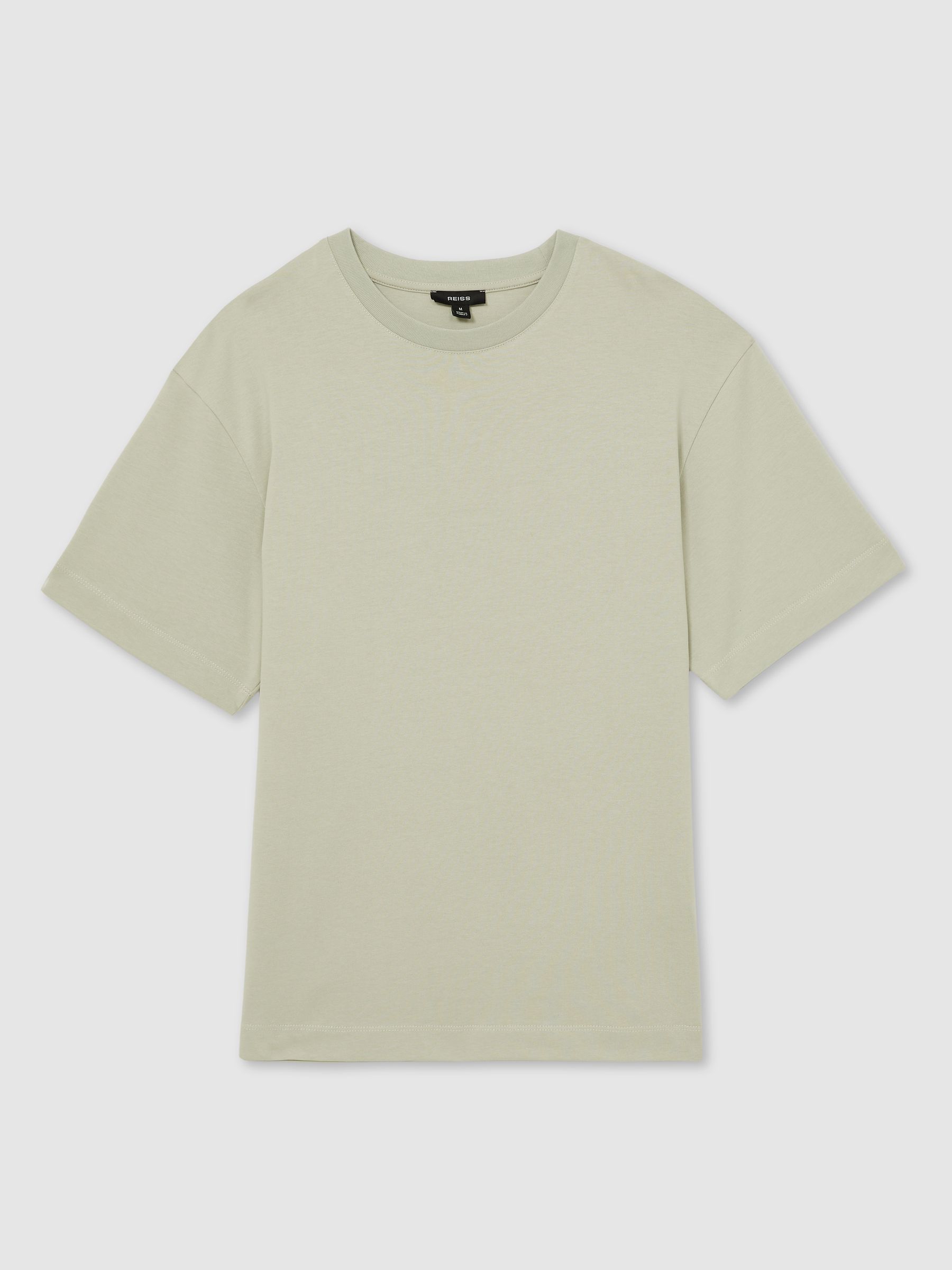 Cotton Garment-Dyed Oversized T-Shirt in Sage Green - Image 2 of 6