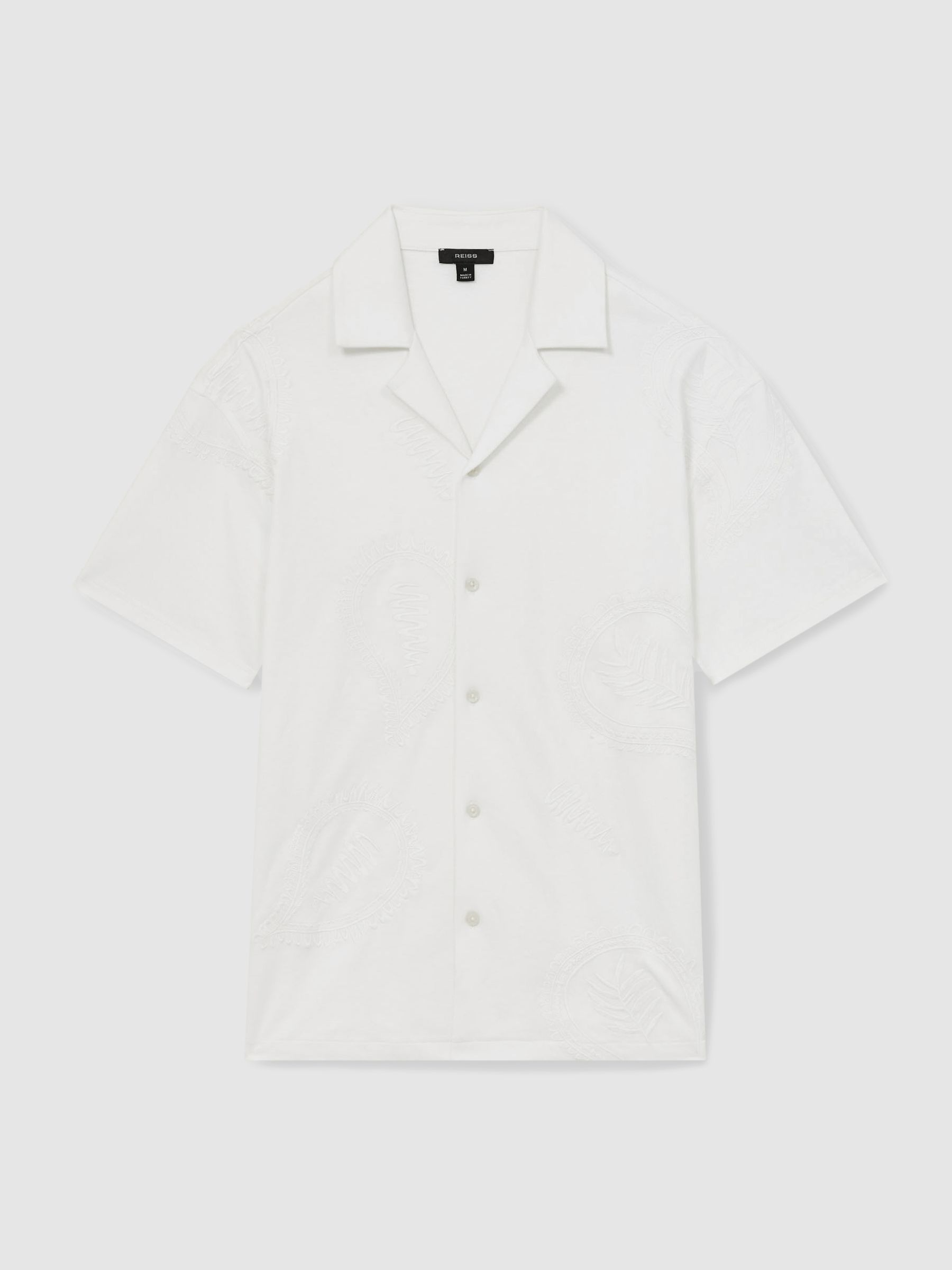 Cotton Paisley-Embroidered Shirt in White - Image 2 of 6