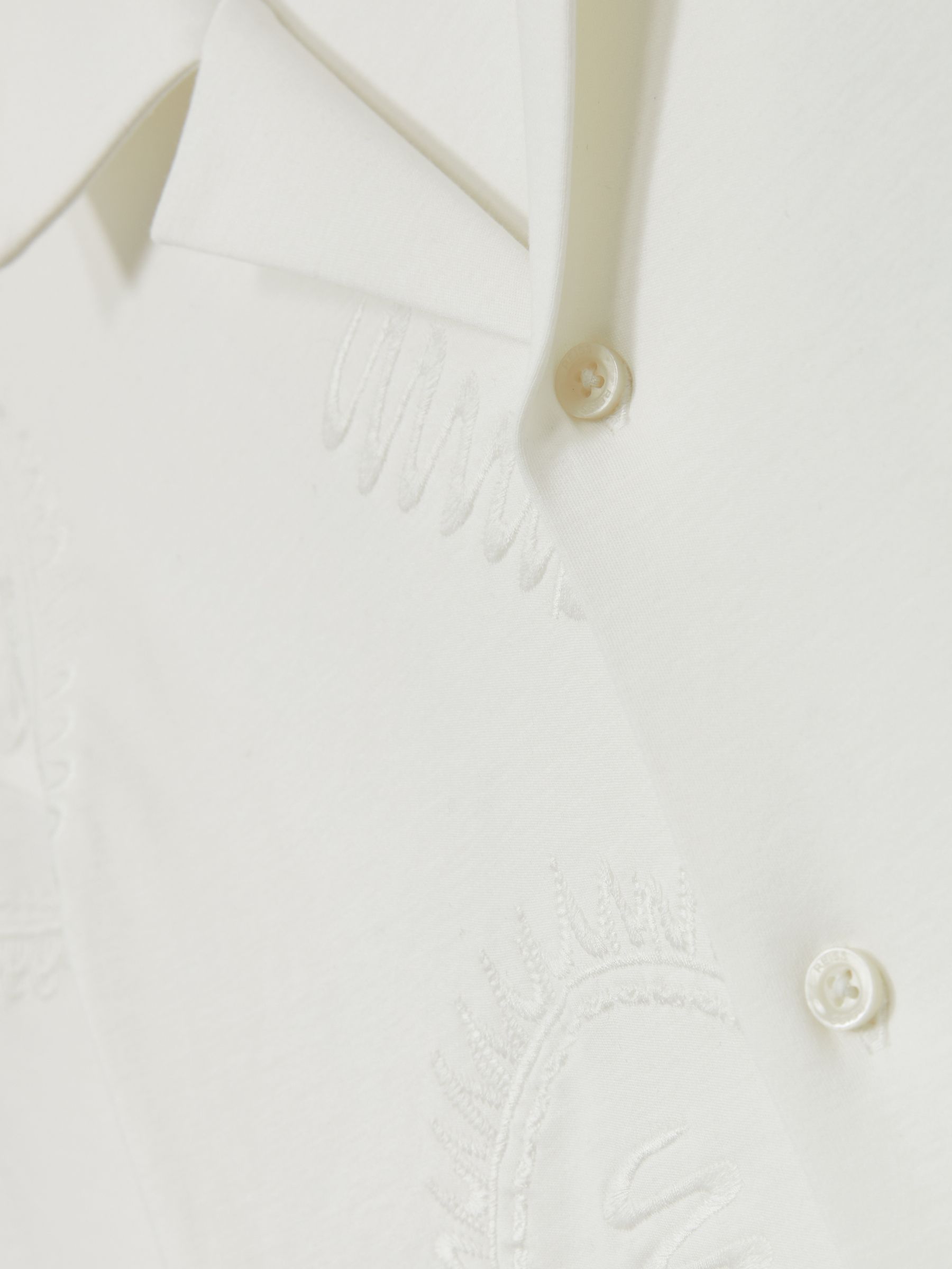 Cotton Paisley-Embroidered Shirt in White - Image 6 of 6