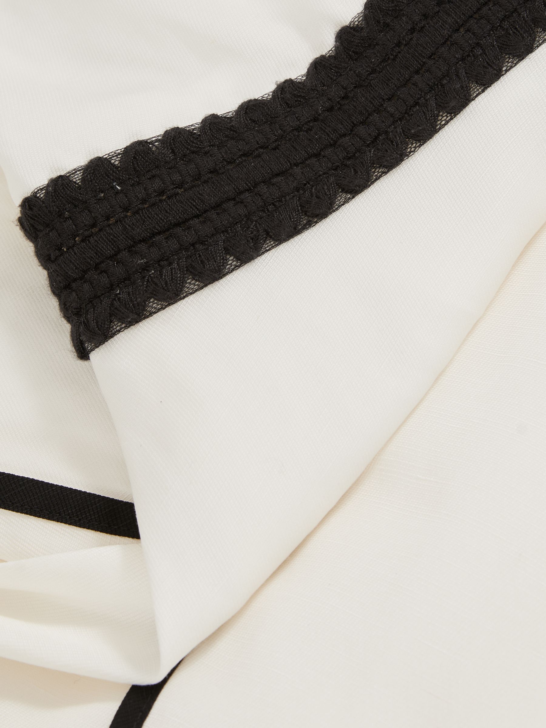 【海外限定】REISSドレス☆Valencia Contrast Trim Flared Midi Reiss Contrast Trim Flared Midi Dress With Linen in Ivory