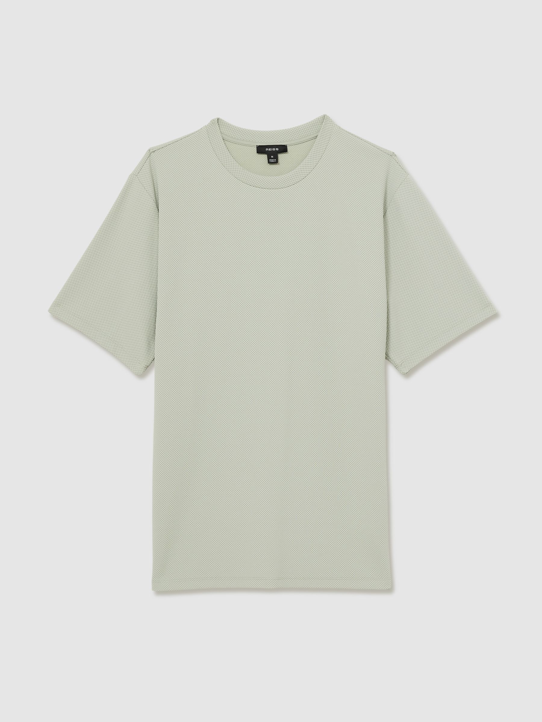 Textured Crew-Neck T-Shirt in Sage Green - Image 2 of 6