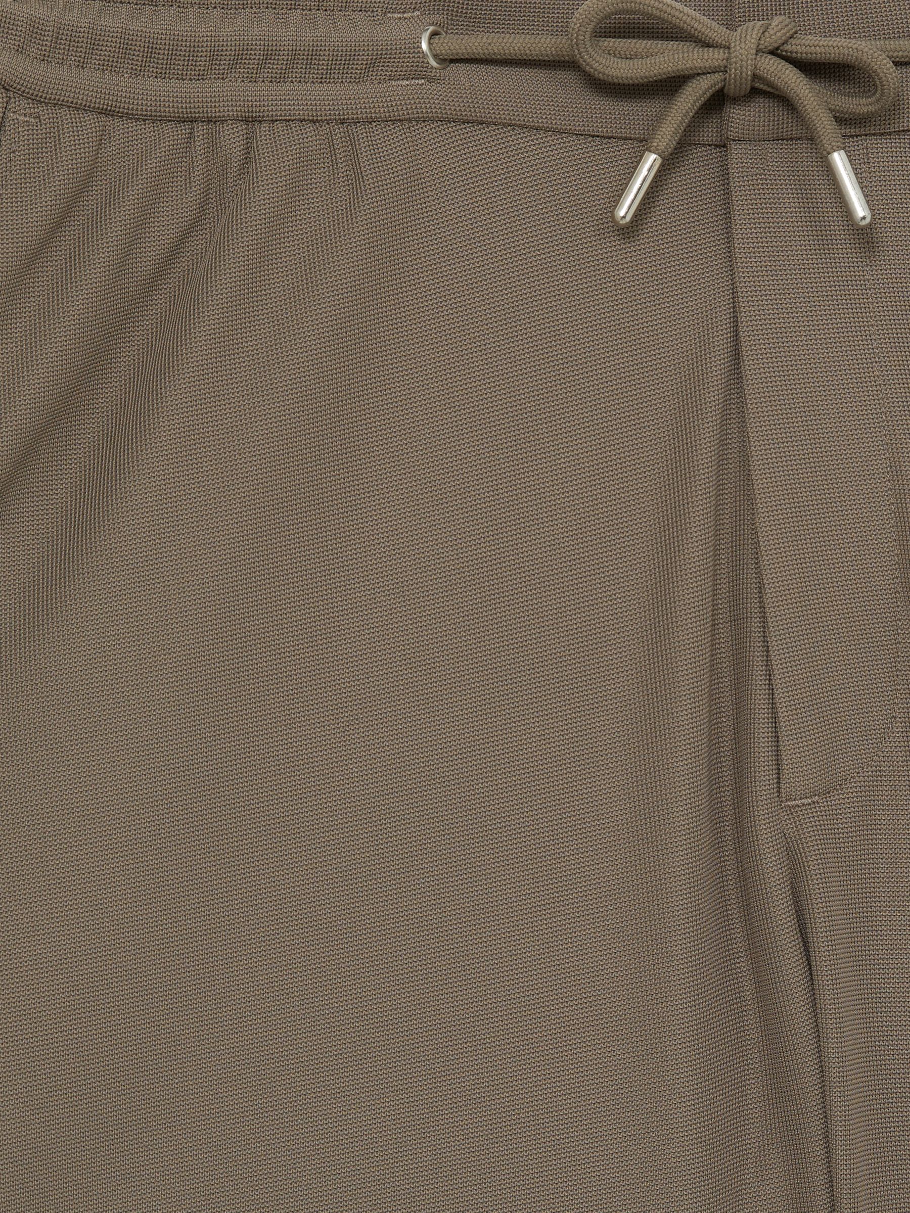 Textured Drawstring Shorts in Mocha Brown - Image 6 of 6