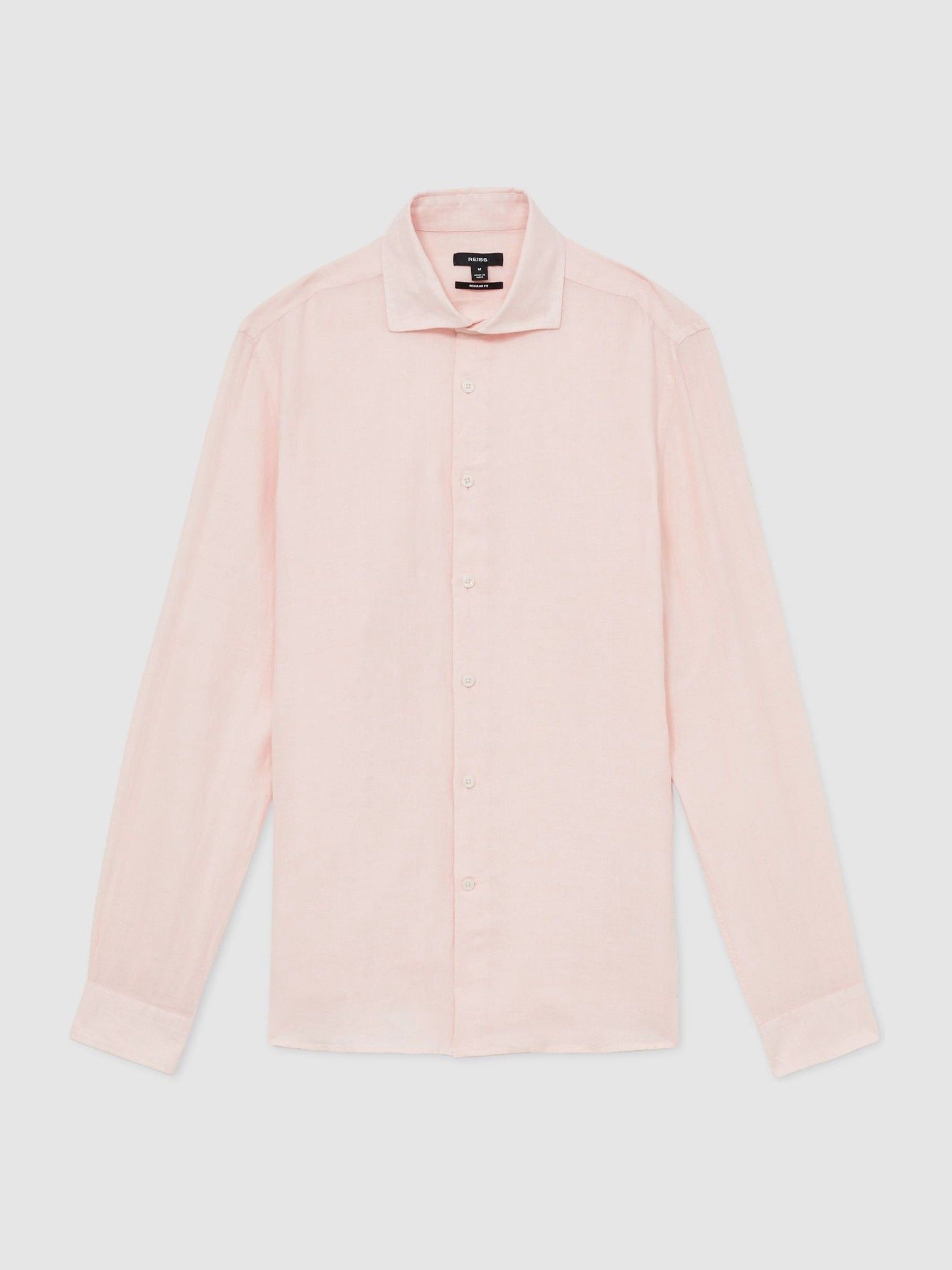 Linen Button-Through Shirt in Prep Pink - Image 2 of 6