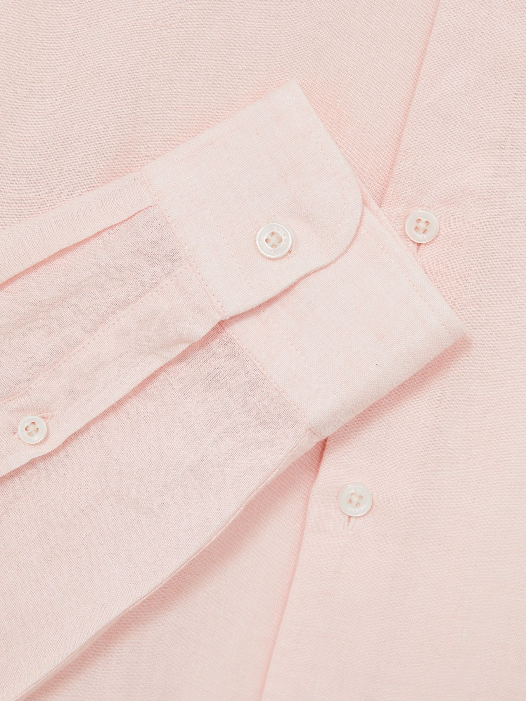 Linen Button-Through Shirt in Prep Pink - Image 6 of 6