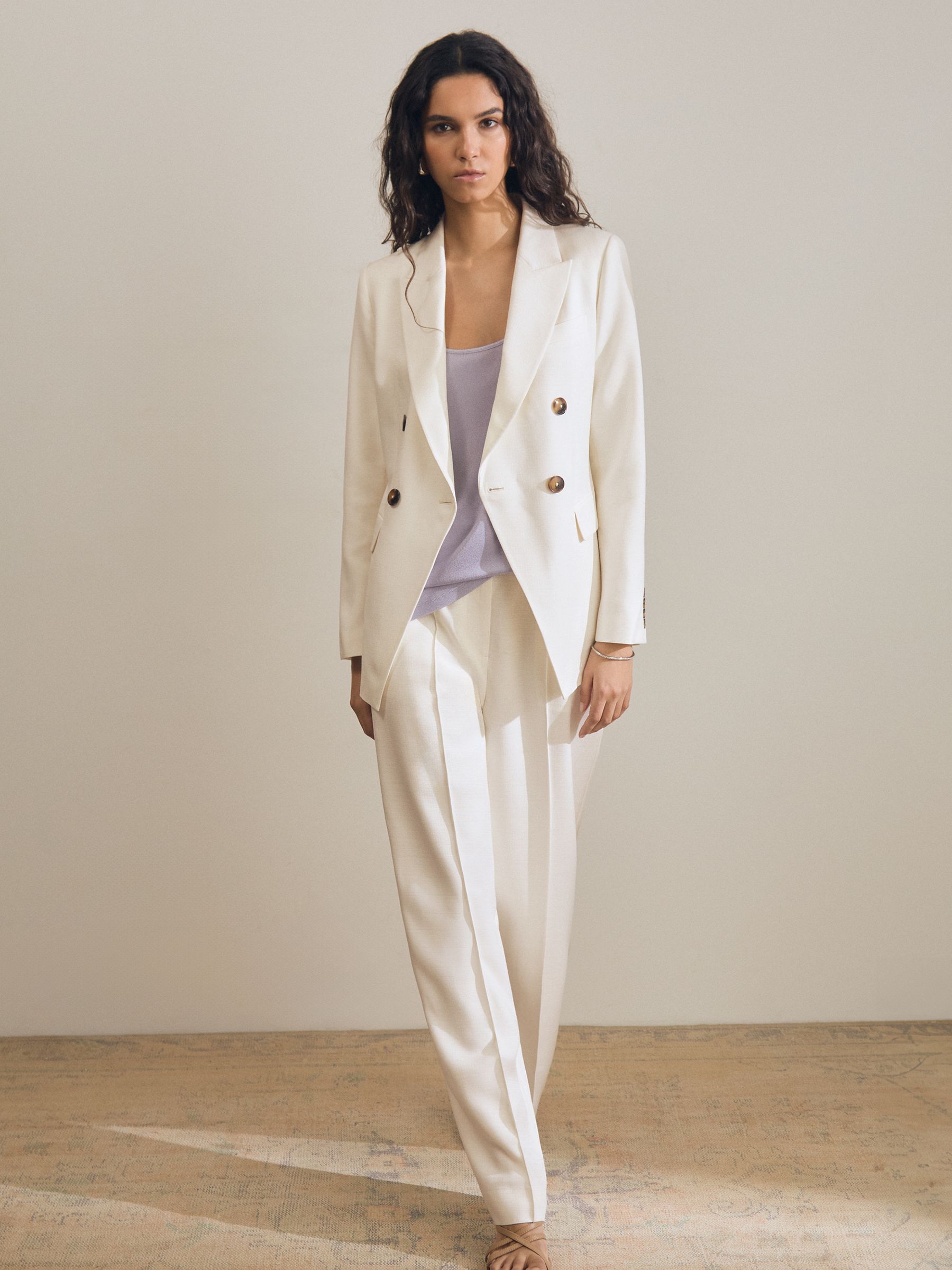 Atelier Double-Breasted Suit Blazer in White - Image 4 of 7