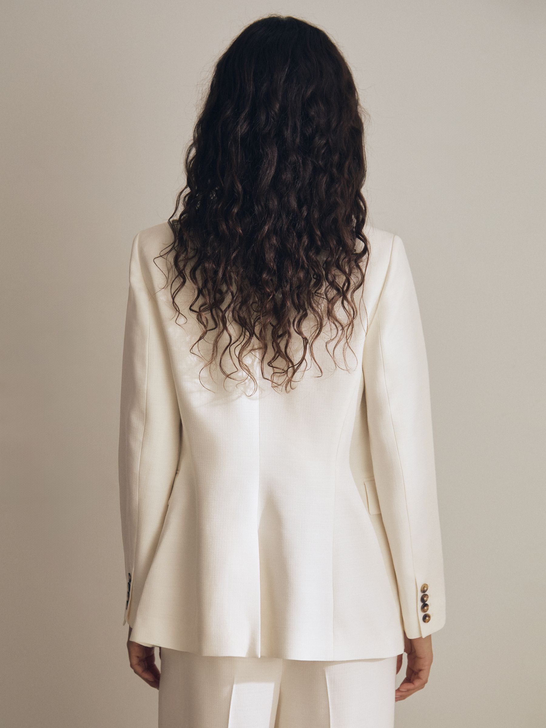 Atelier Double-Breasted Suit Blazer in White - Image 6 of 7