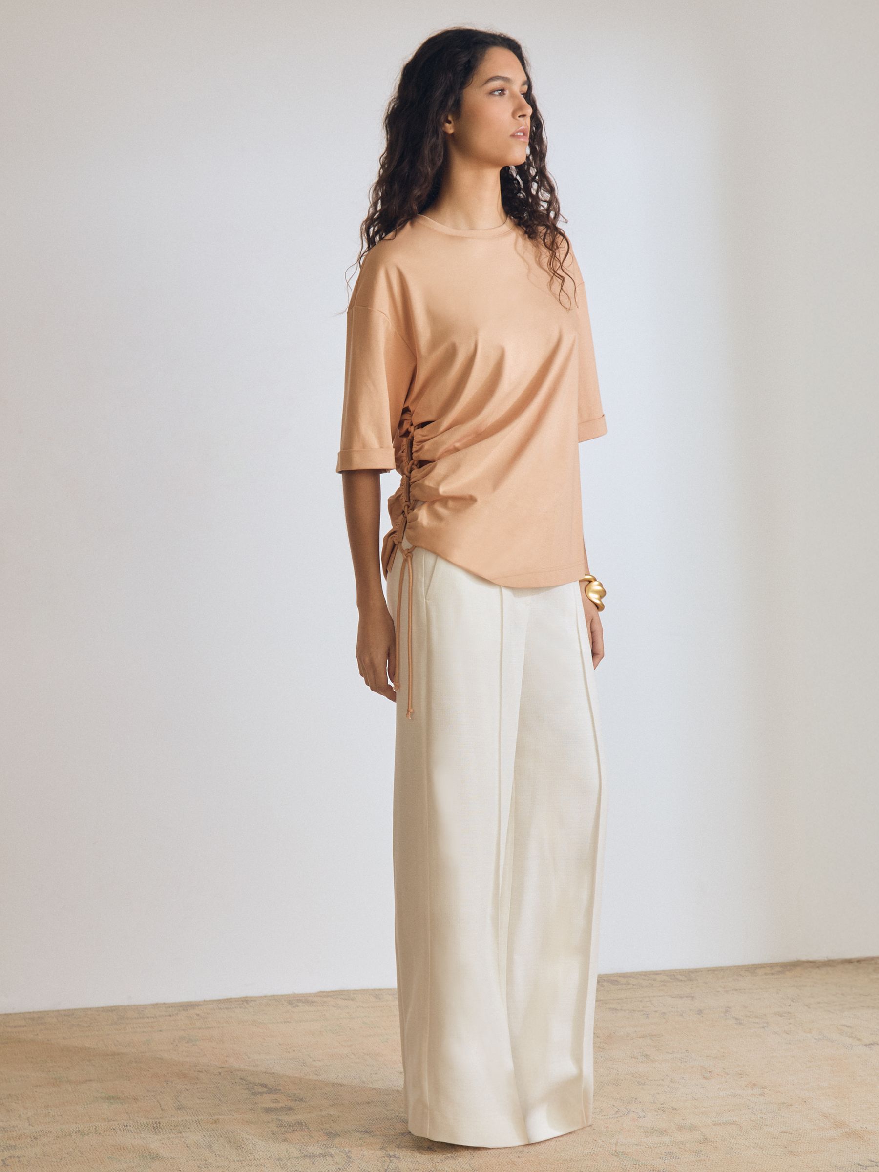 Atelier Cotton Cut-Out Rope-Cord Top in Neutral - Image 3 of 5