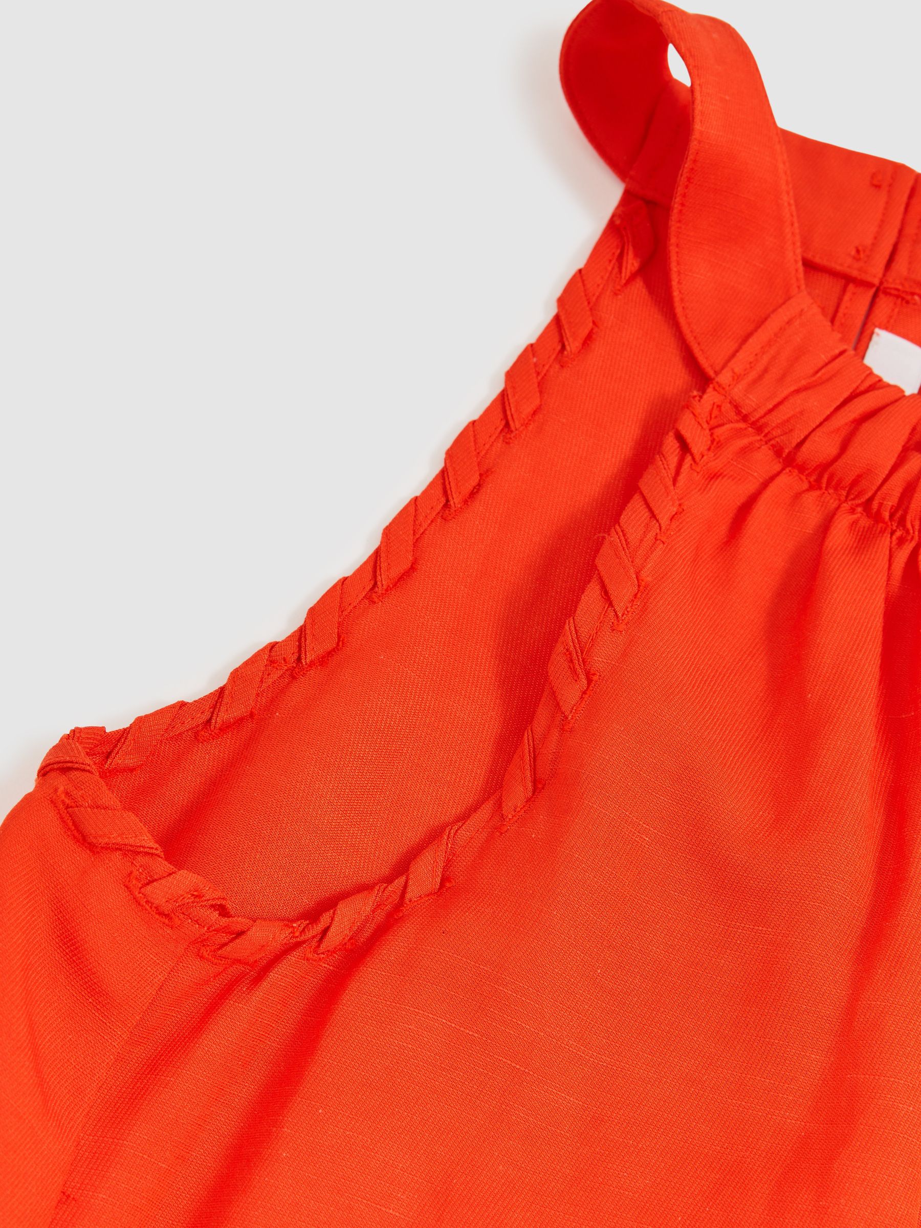 Reiss 13-14 yrs Whipstitch Sleeveless Midi Dress in Red | REISS
