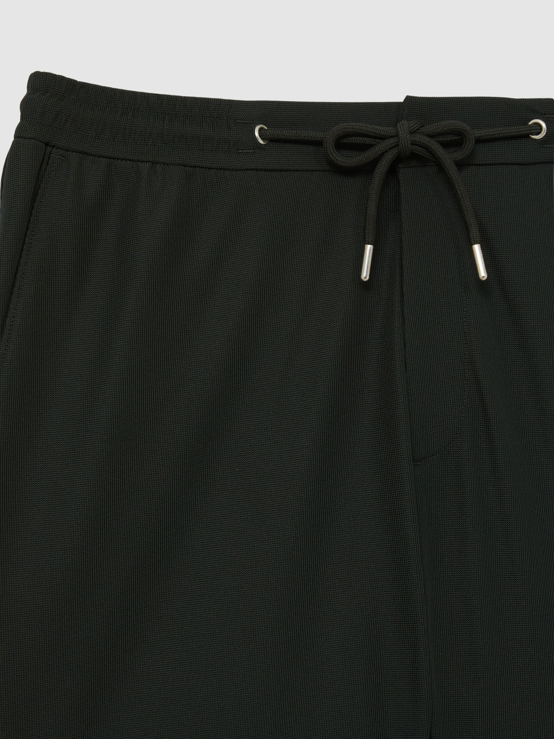 Textured Drawstring Shorts in Dark Green - Image 6 of 6