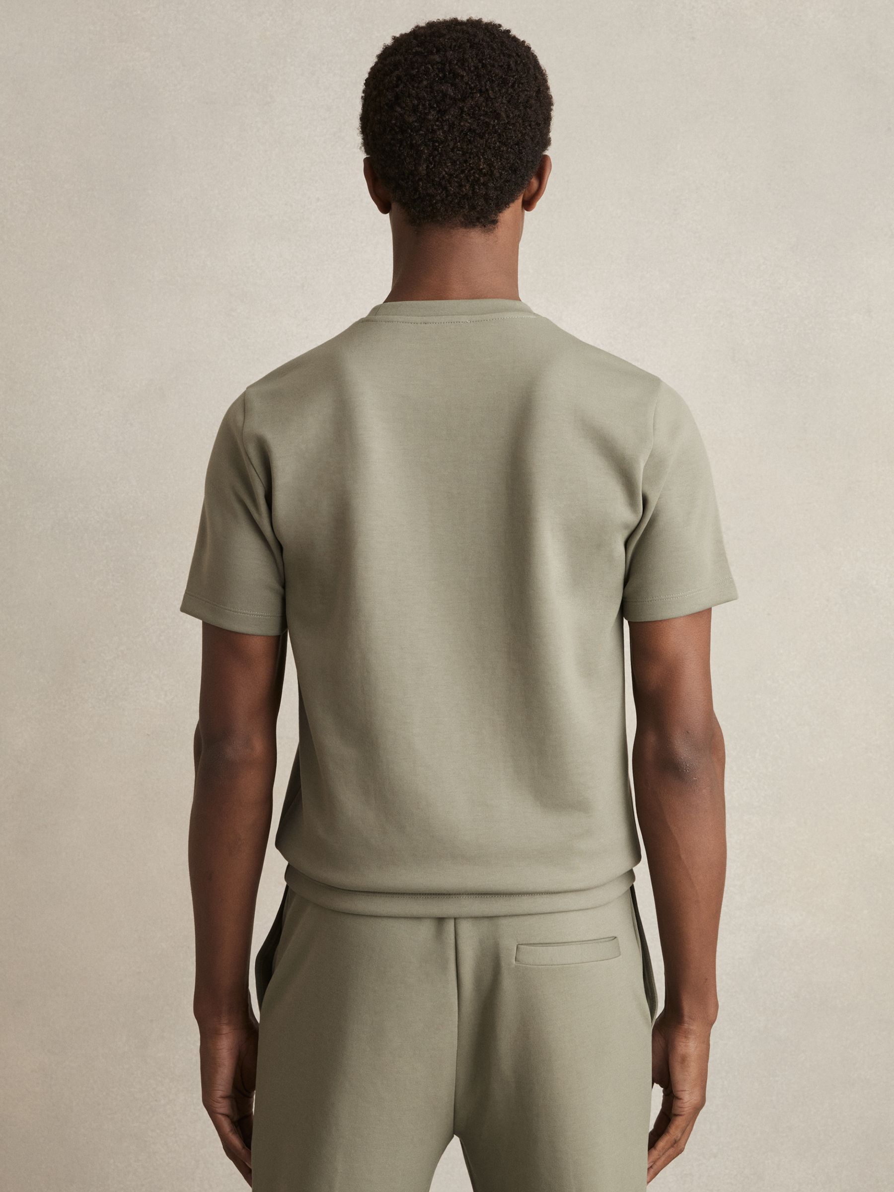Interlock Jersey Crew Neck T-Shirt in Sage - Image 5 of 6