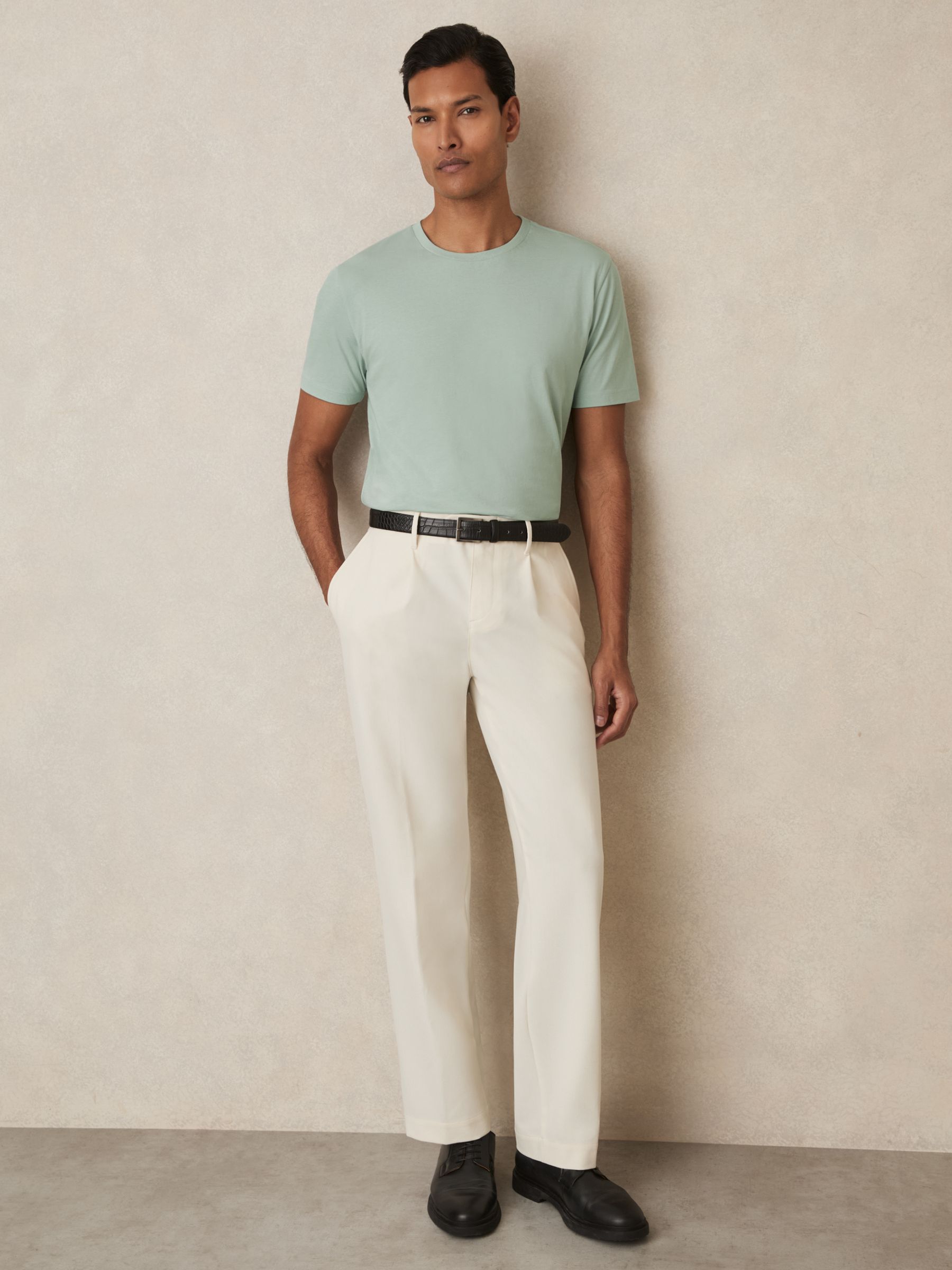 Crew Neck T-Shirt in Mint Green - Image 1 of 6