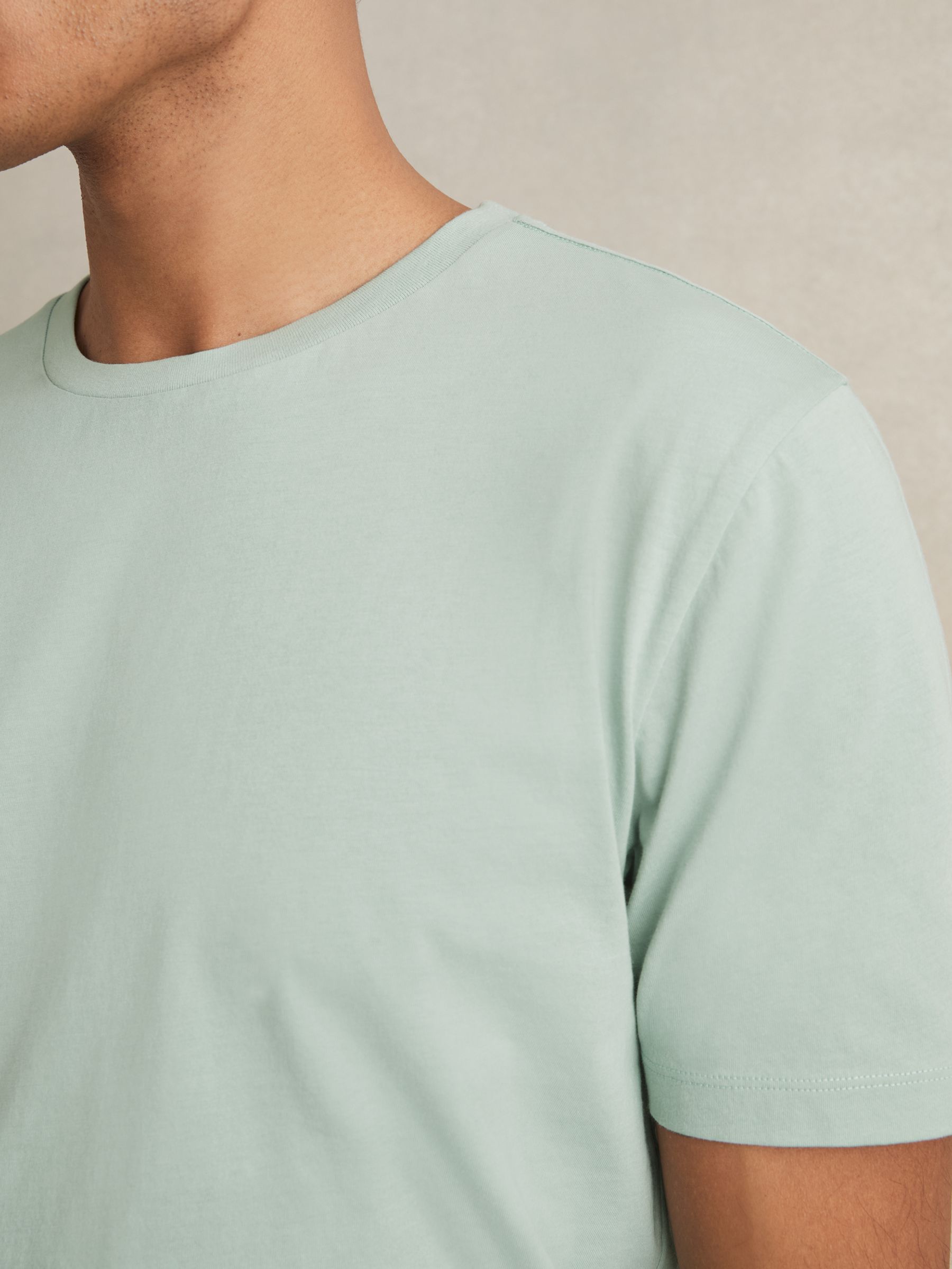 Crew Neck T-Shirt in Mint Green - Image 4 of 6