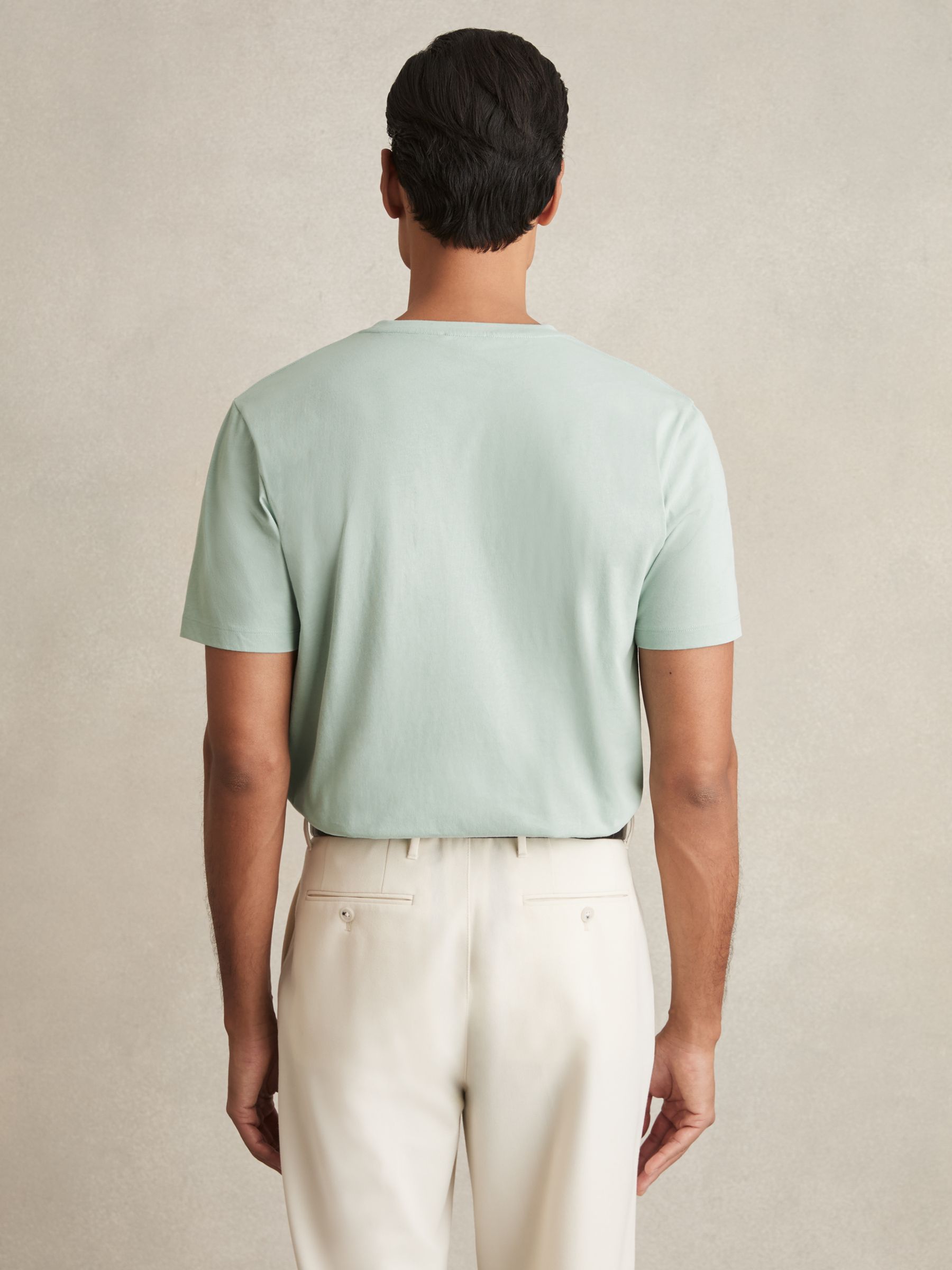 Crew Neck T-Shirt in Mint Green - Image 5 of 6
