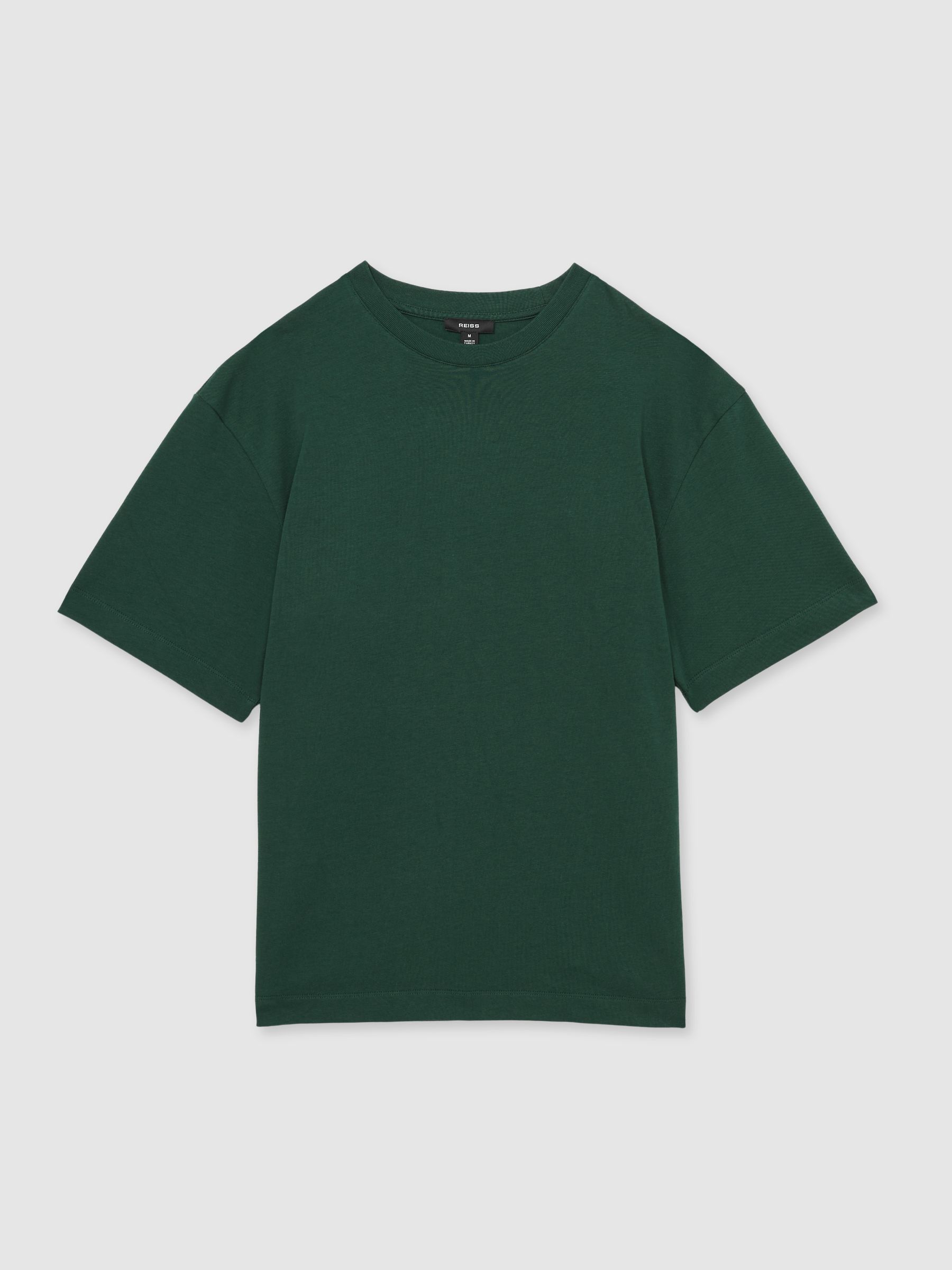Cotton Garment-Dyed Oversized T-Shirt in Green - Image 2 of 6