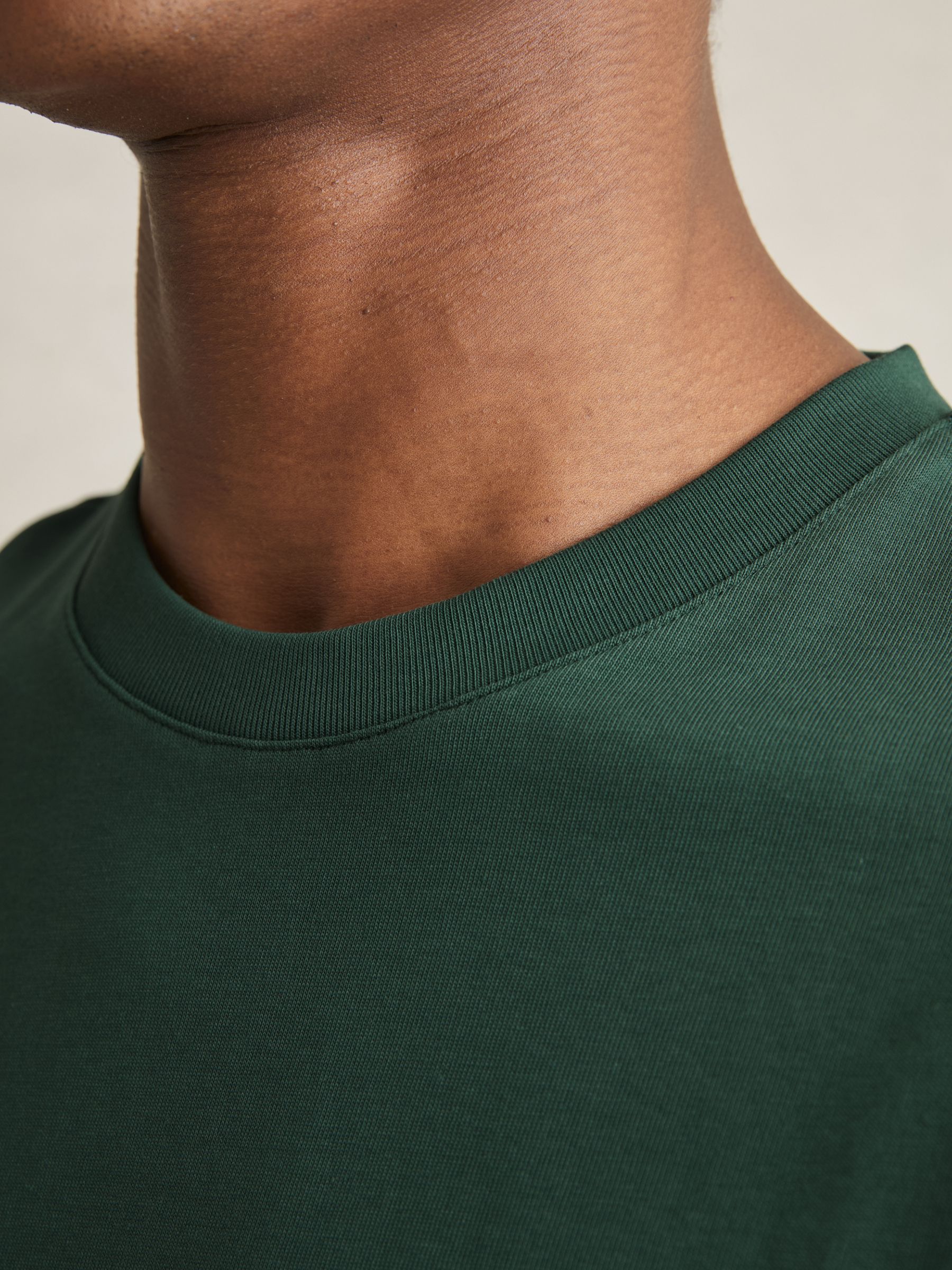 Cotton Garment-Dyed Oversized T-Shirt in Green - Image 4 of 6