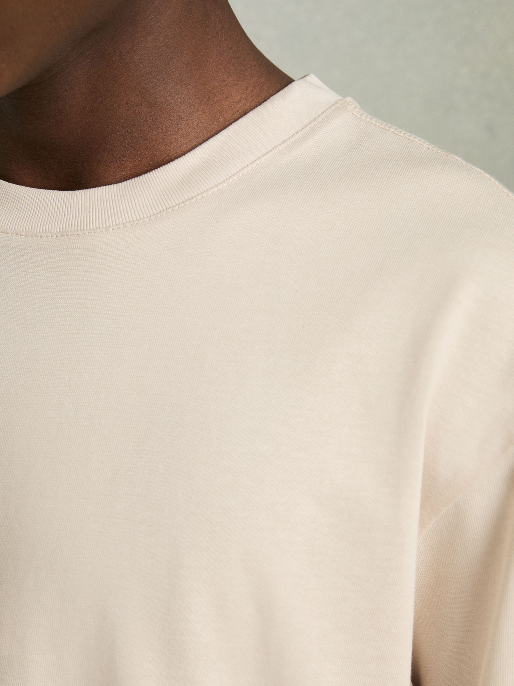 Cotton Garment-Dyed Oversized T-Shirt in Bisque Stone - Image 4 of 7