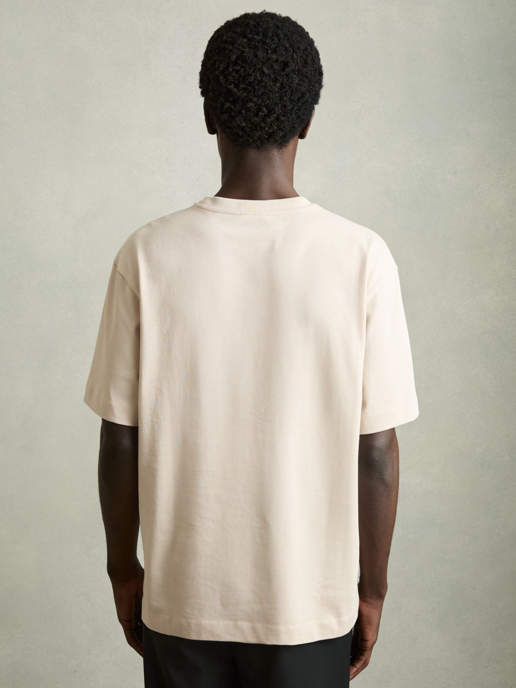 Cotton Garment-Dyed Oversized T-Shirt in Bisque Stone - Image 5 of 7