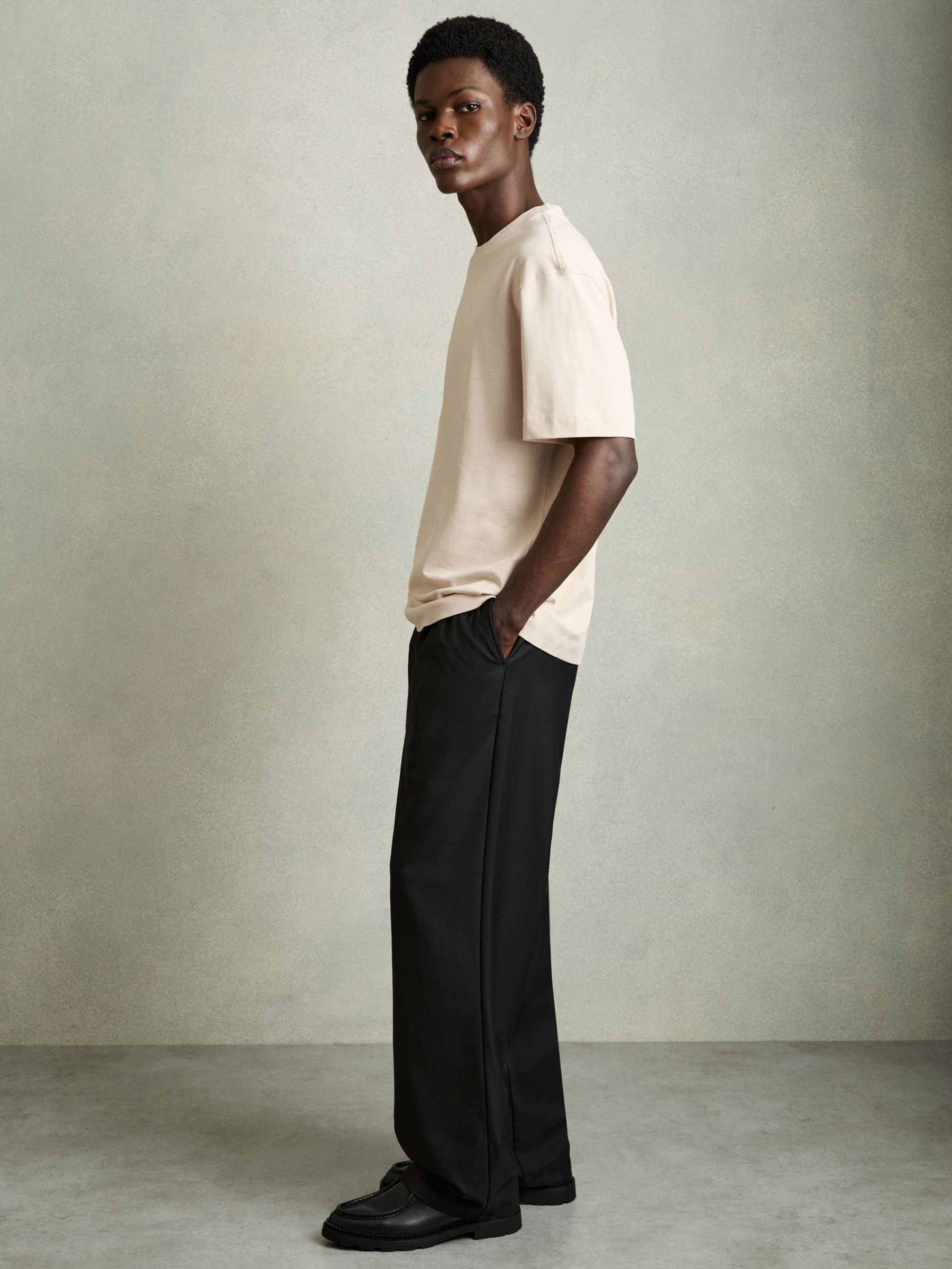 Cotton Garment-Dyed Oversized T-Shirt in Bisque Stone - Image 6 of 7