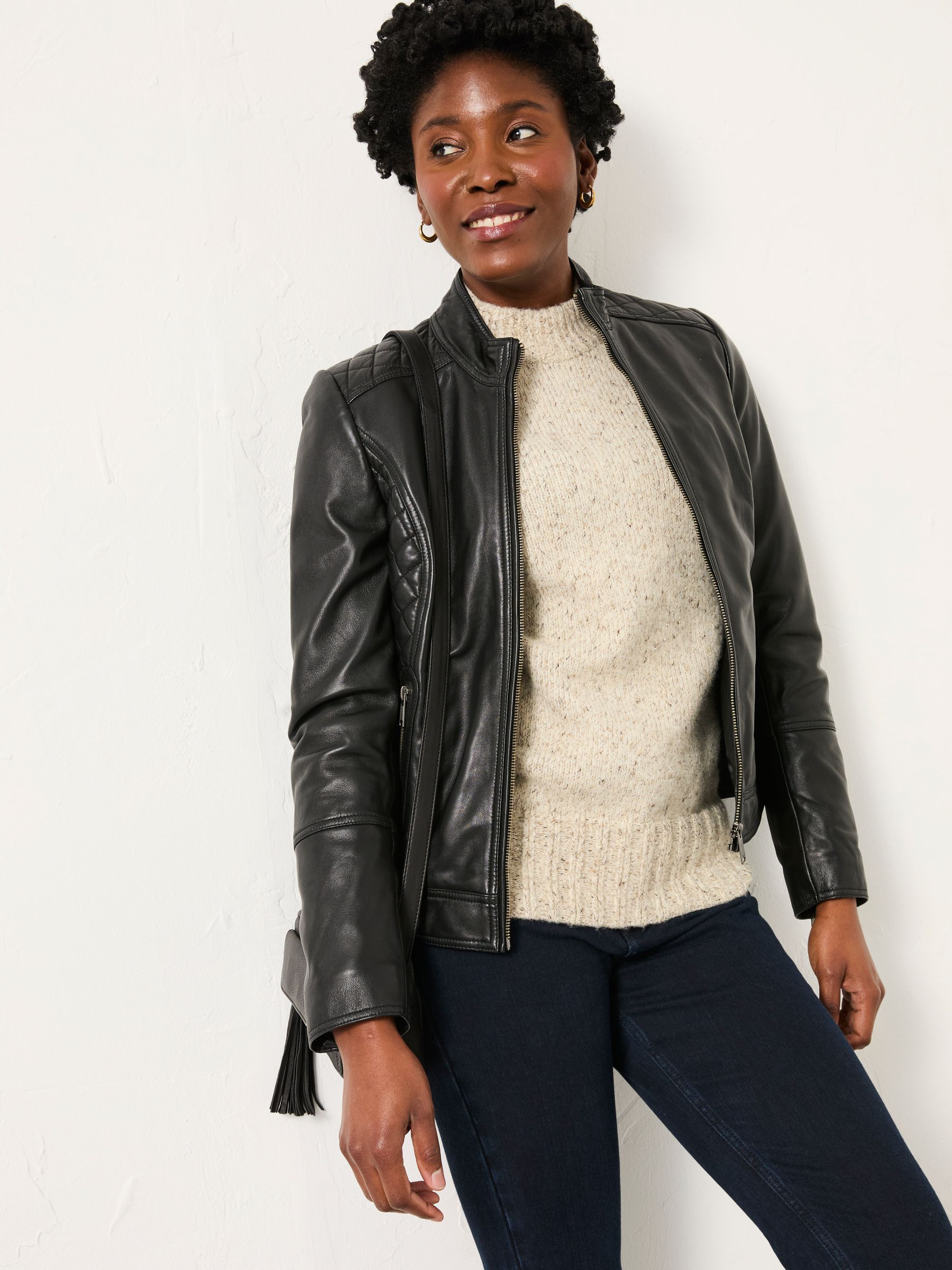 Leanna Black Leather Jacket - Image 4 of 5